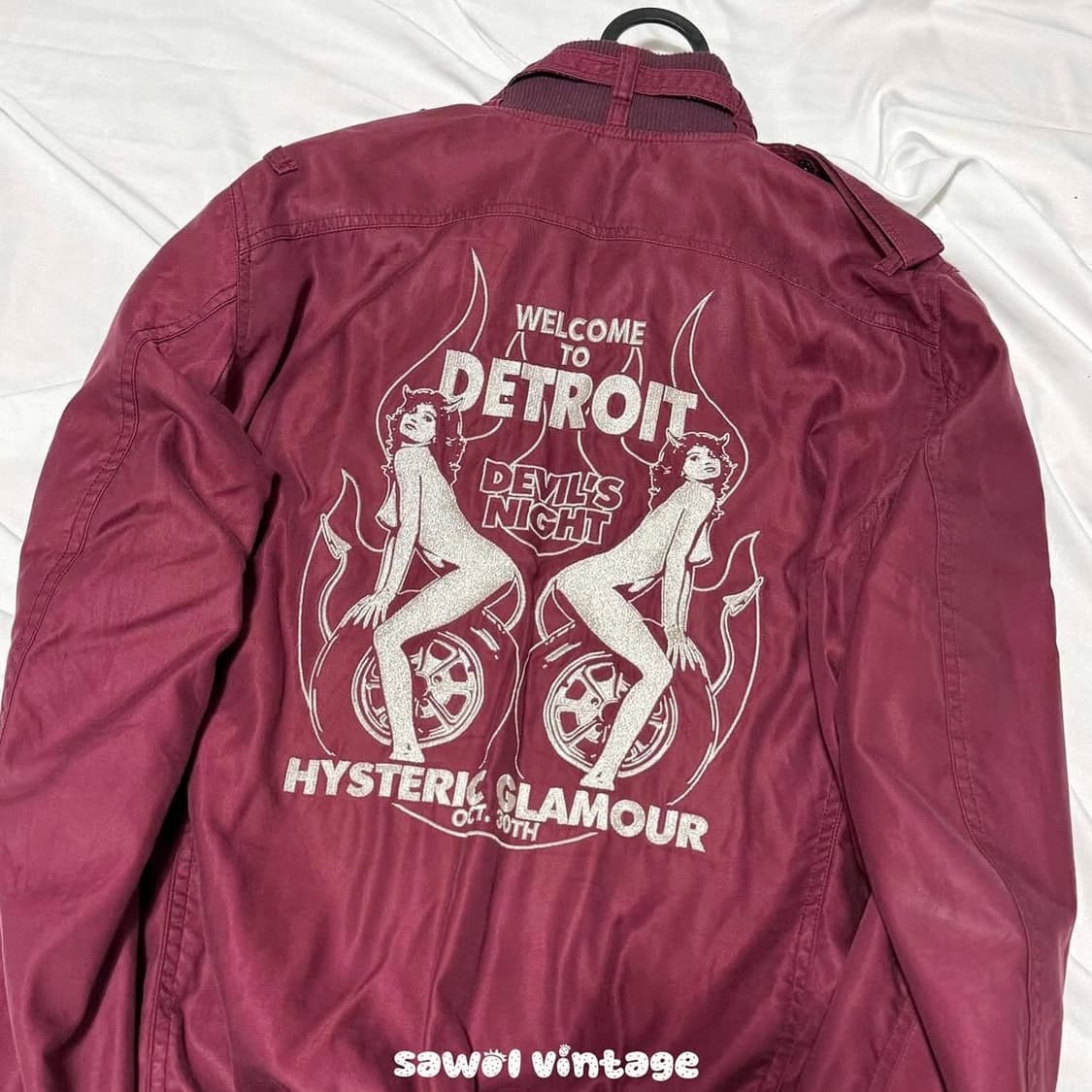 히스테릭글래머 버건디 자수 그래픽 아우터 상품이미지1