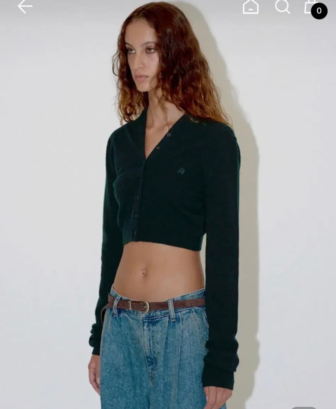 다이애그널 V NECK BUTTON CARDIGAN (그린) 상품이미지2