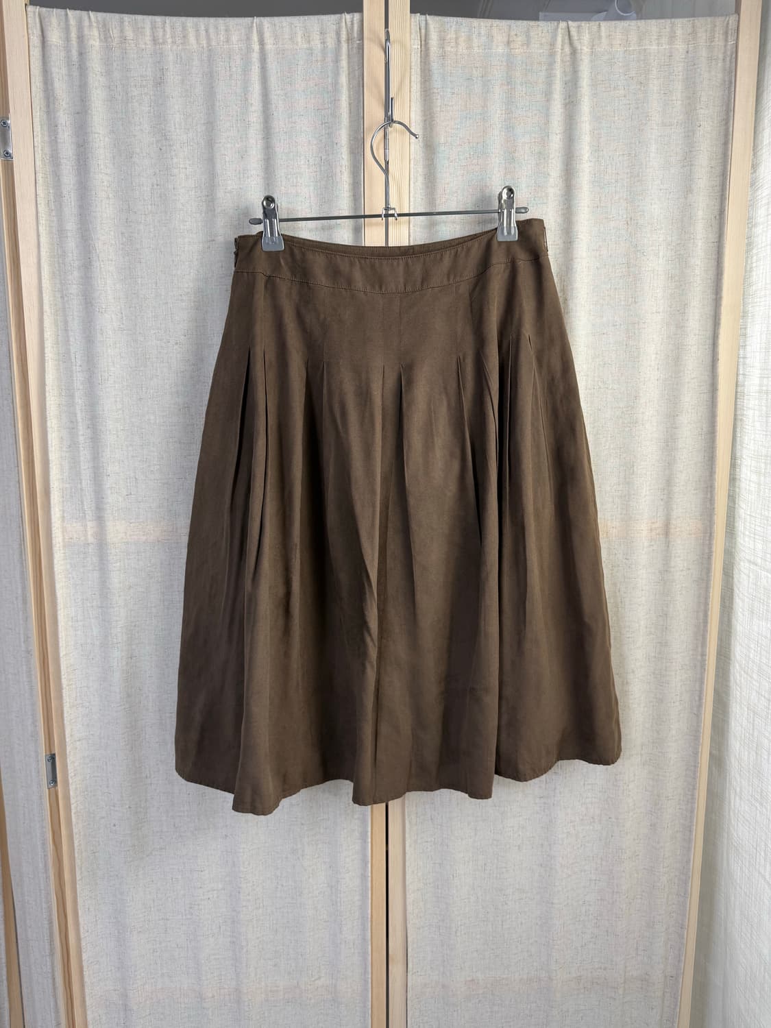 Two:c 벨루어 개더 미디스커트 상품이미지2