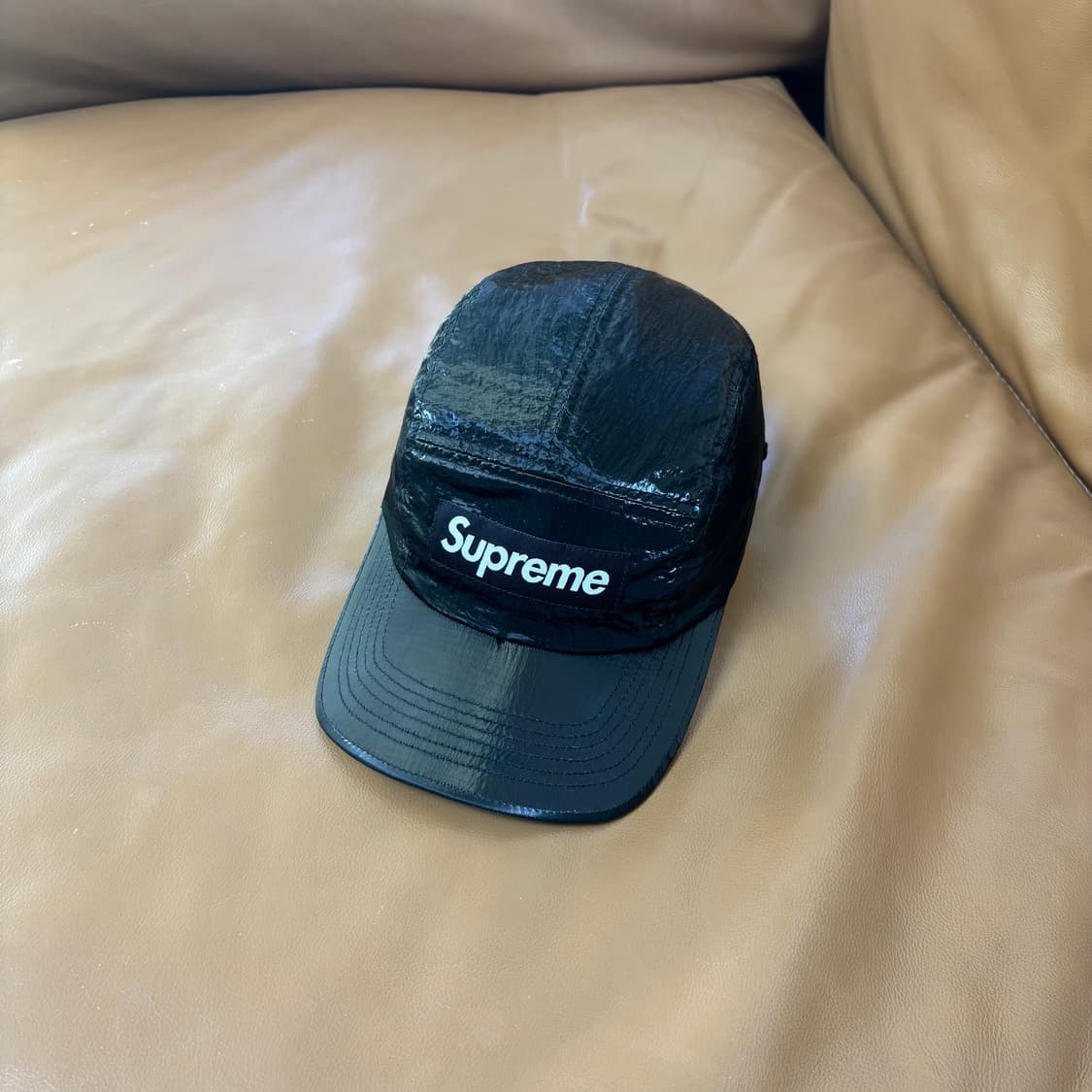슈프림 캠프캡 모자 박스로고 23FW 글로스 립스탑 블랙 상품이미지1