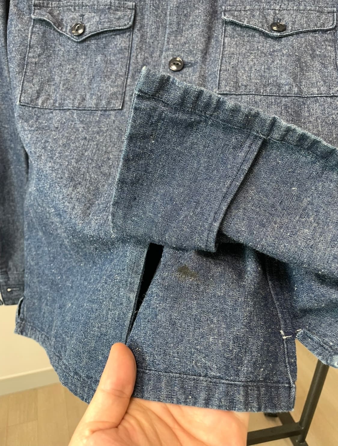 (XL) Niche 니치 투포켓 인디고 데님 셔츠 상품이미지8