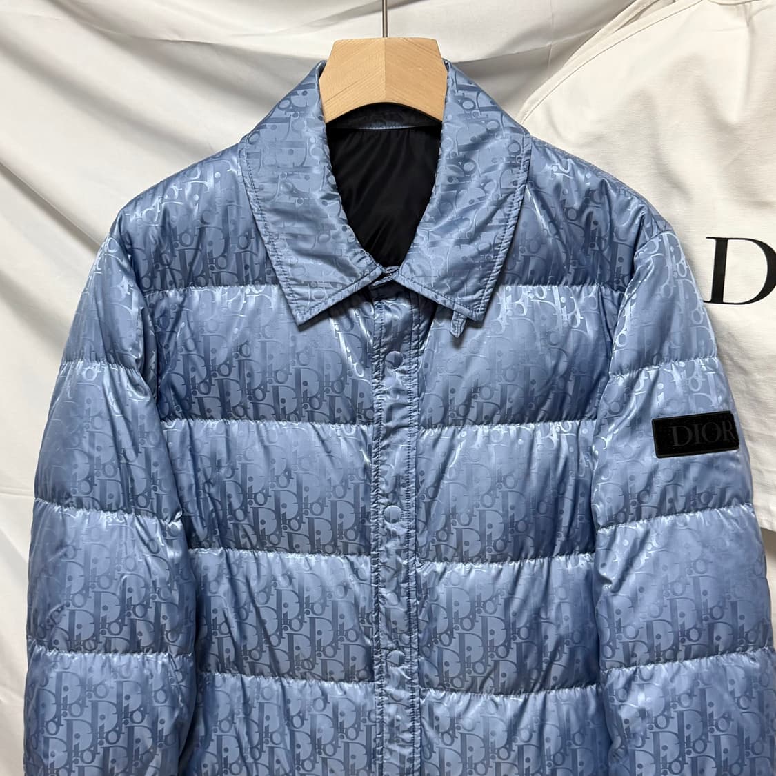 [S+급/48] 디올 오블리크 퀼팅 자켓 패딩 블루 상품이미지2
