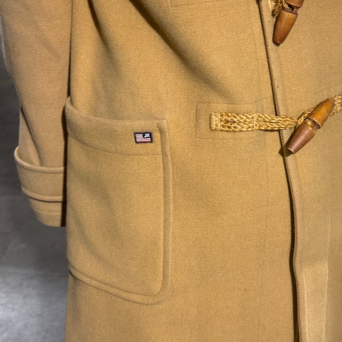 폴로 진스 베이지 빅포켓 후드 미니 로고패치 울블렌드 떡볶이코트 롱 코트 상품이미지2