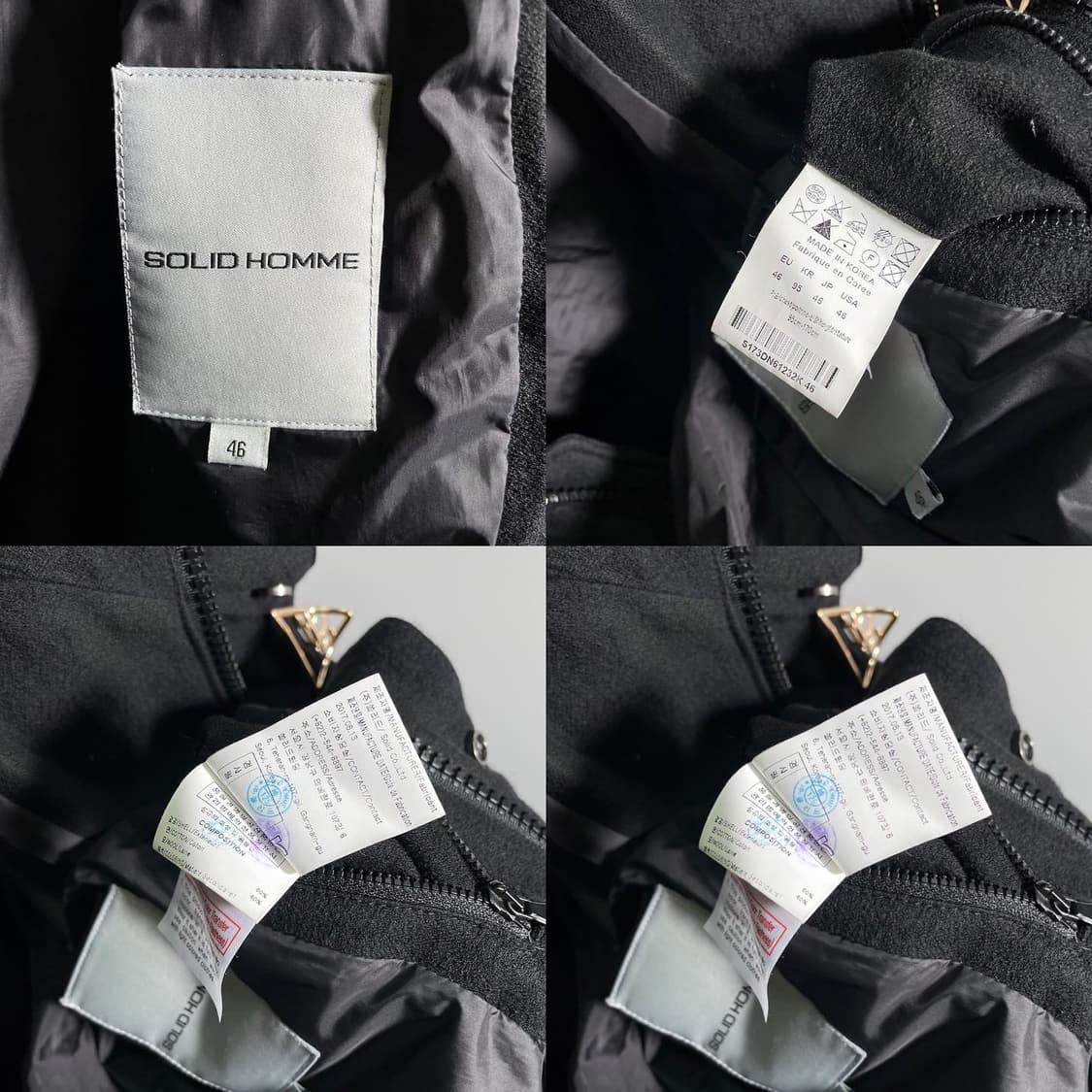 솔리드 옴므 우영미 블랙와치 타탄체크 구스다운 패딩 상품이미지7