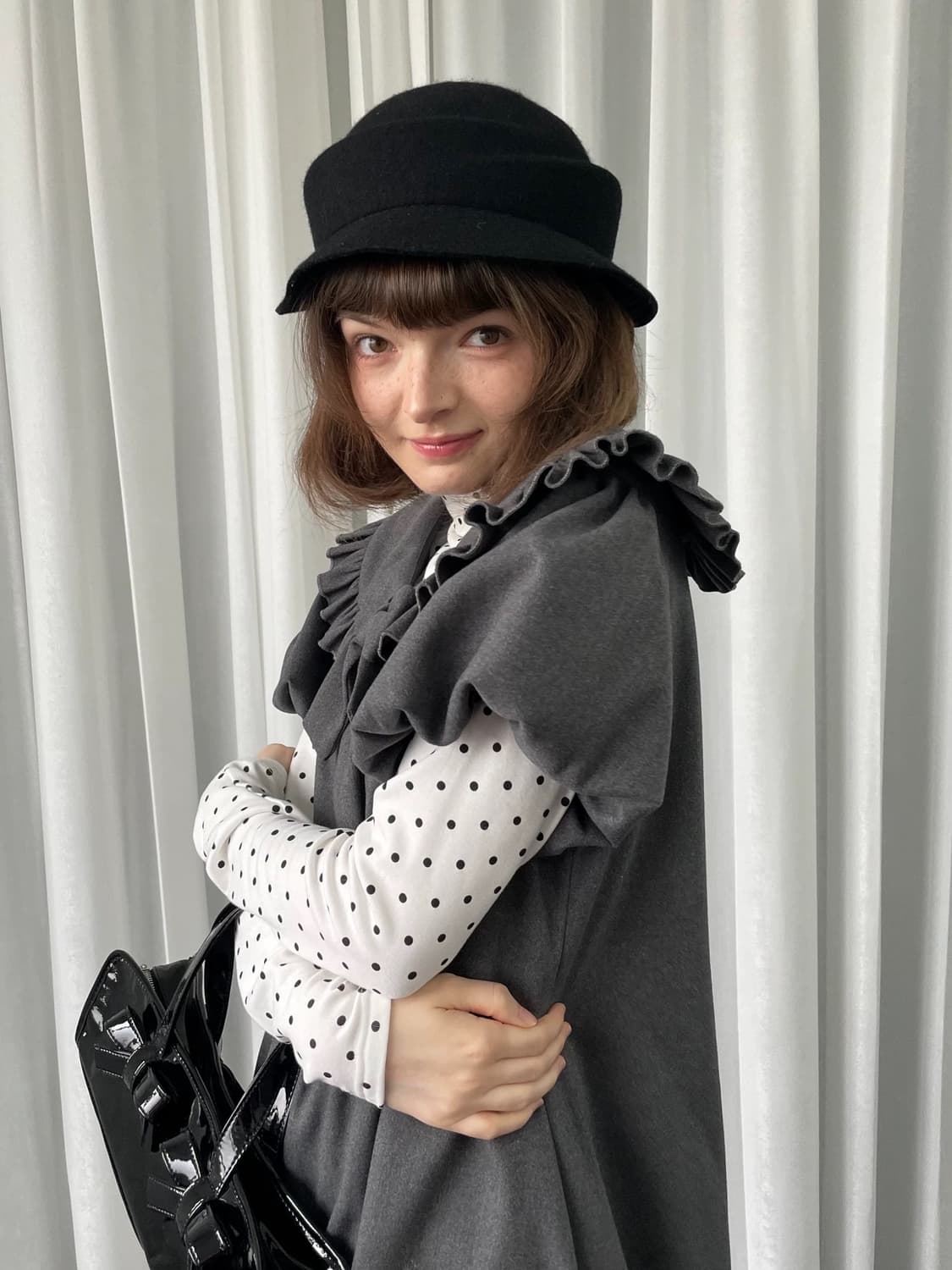 Loosesmell 리본 퍼프 소매 원피스  상품이미지4