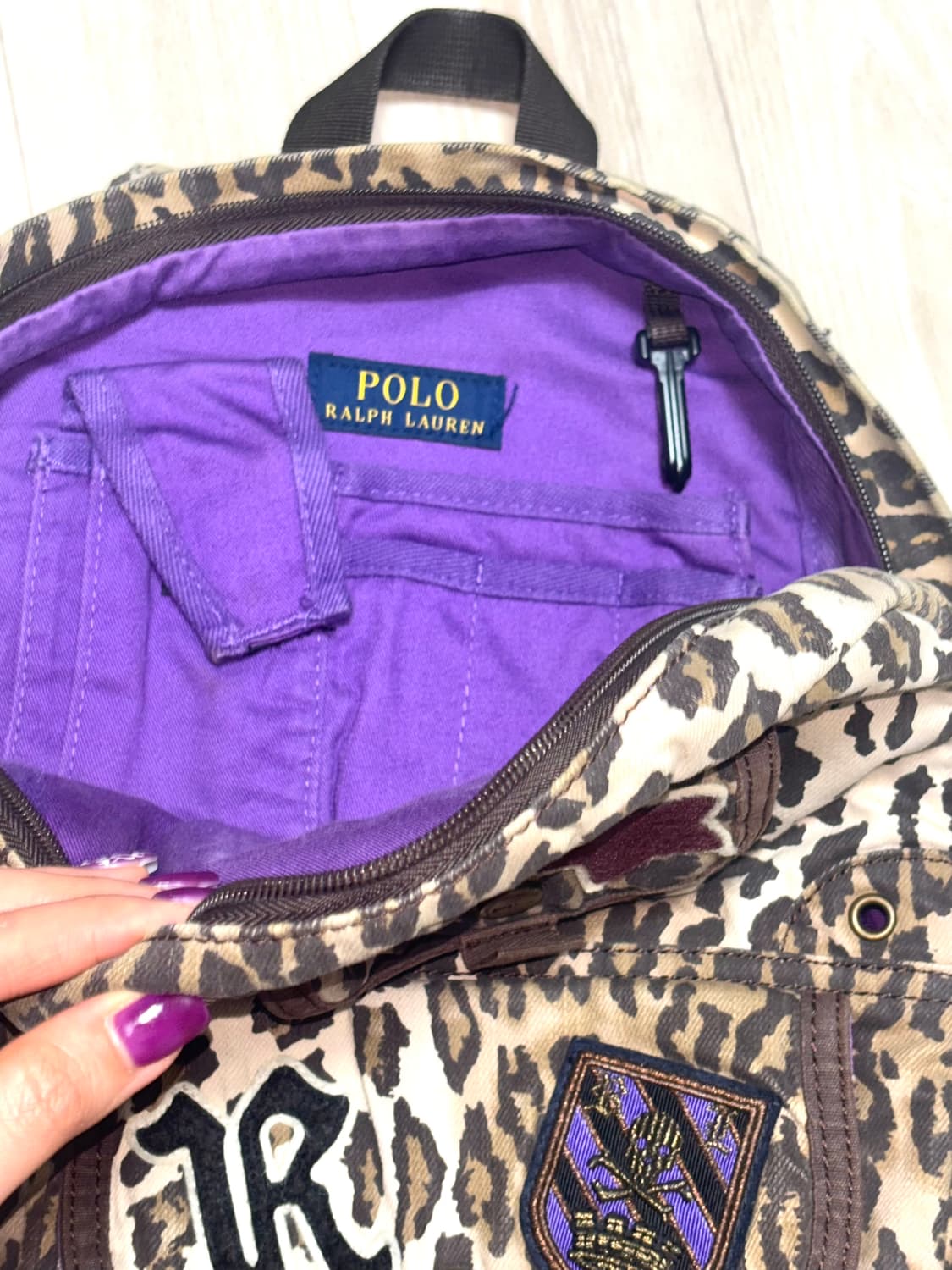 희귀) 폴로 랄프로렌 빈티지 레오파드 백팩 가방 호피 상품이미지5