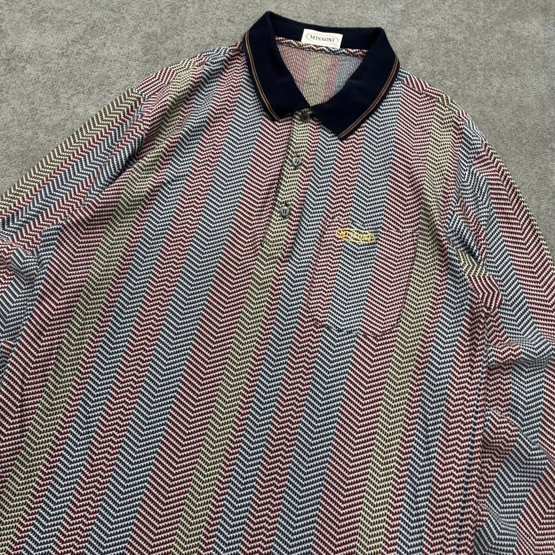 100 미쏘니 90s 멀티컬러 패턴 카라 롱슬리브 상품이미지2