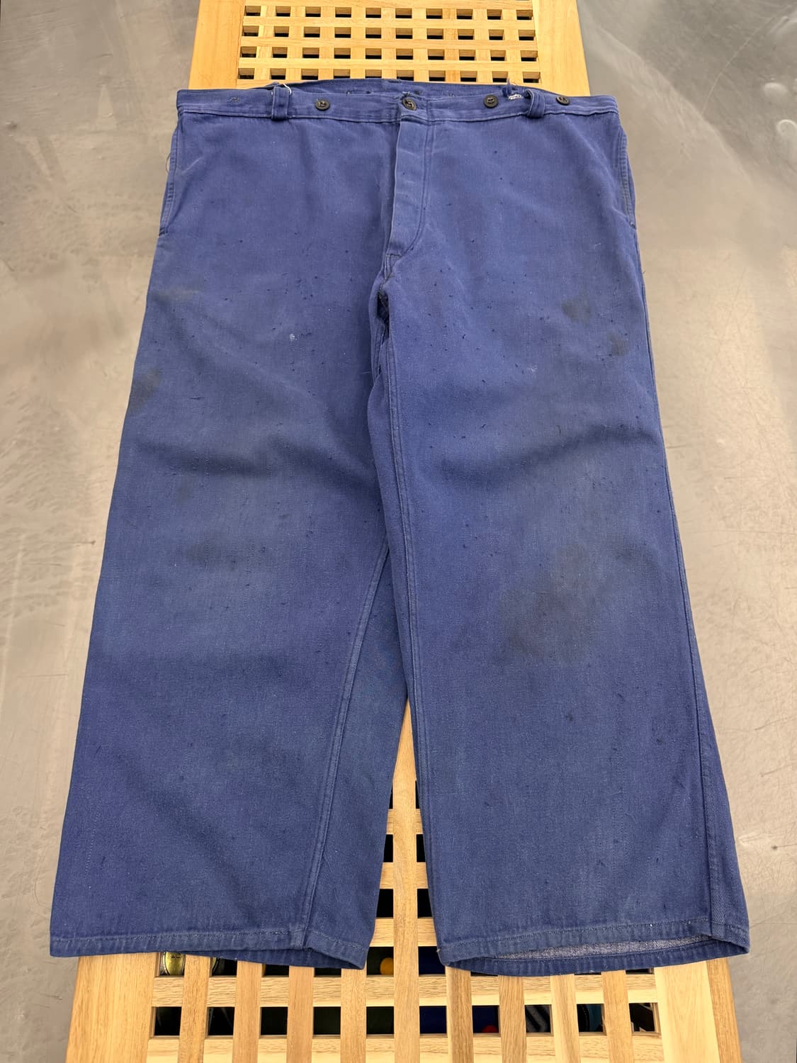 1950s FRENCH HAIRY INDIGO DENIM 프렌치워크팬츠 상품이미지1