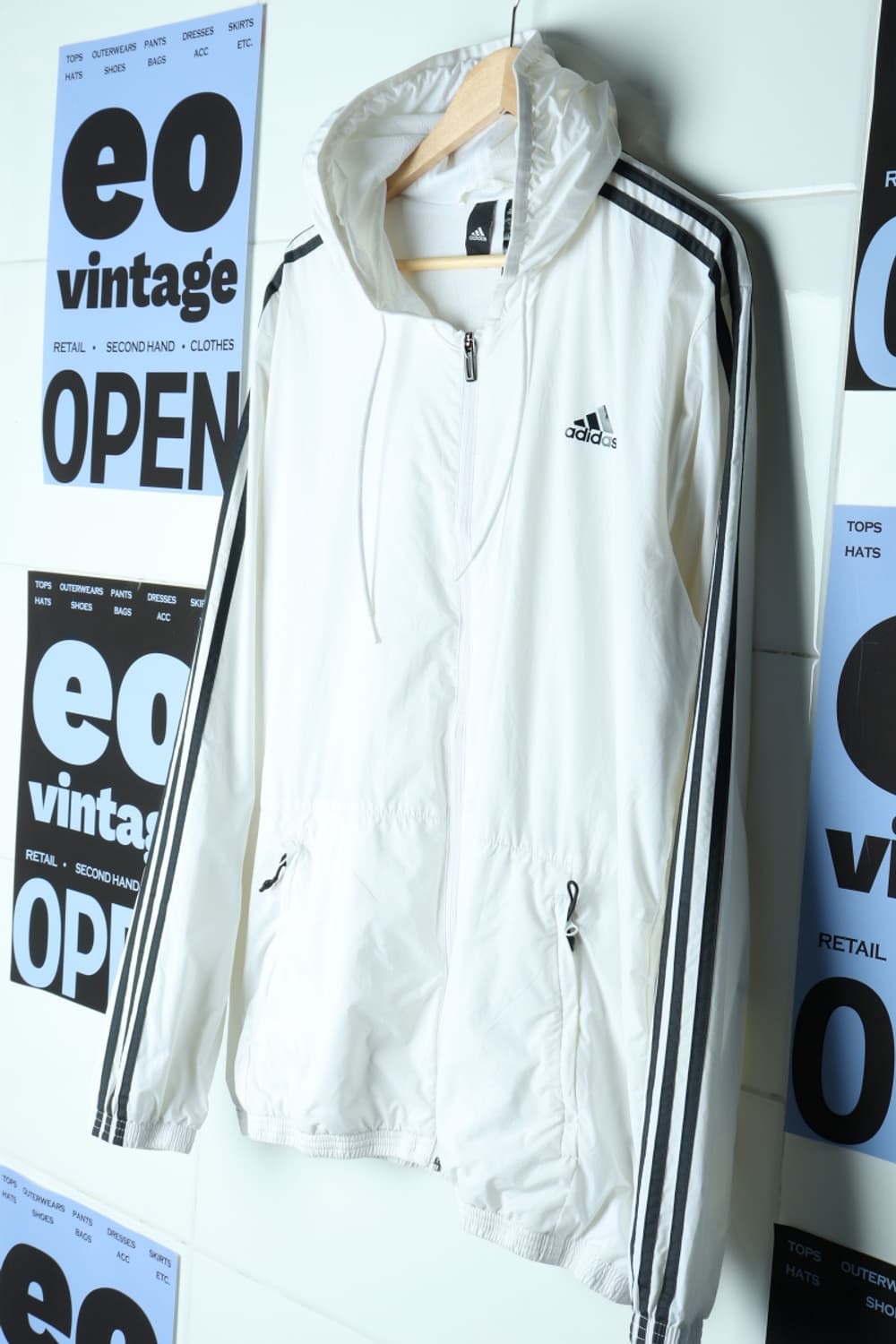 (XL-3XL) 아디다스 집업 바람막이 점퍼자켓 USA 흰검-H30528 상품이미지1