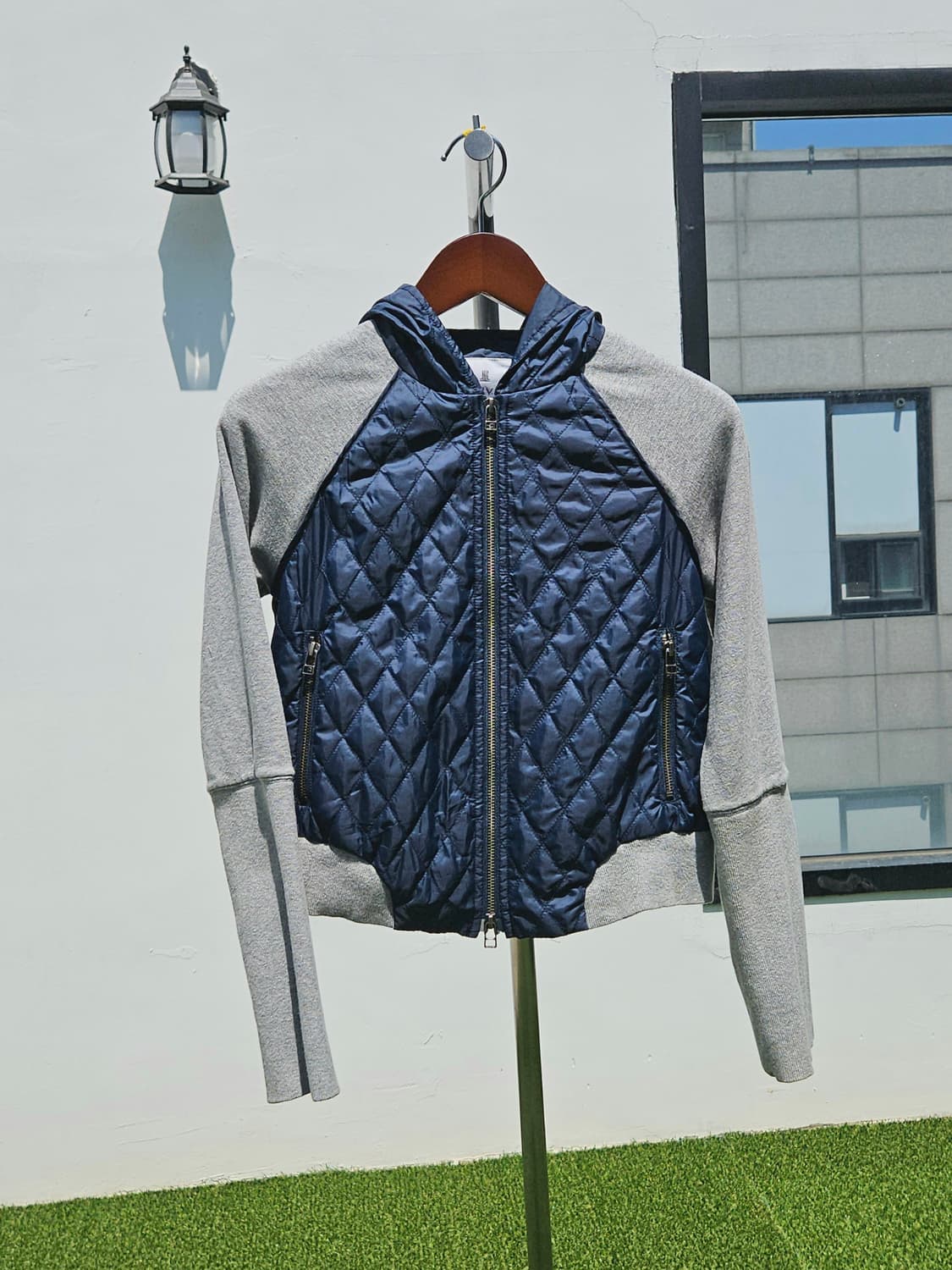 랑방 퀄팅 후드 집업 상품이미지1