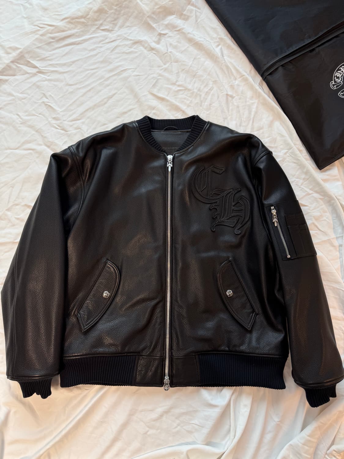 크롬하츠 헤비레더 CH ma-1 봄버 자켓 상품이미지1