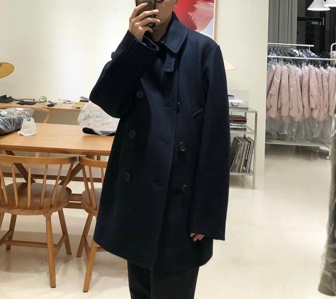 이얼즈어고 오버사이즈 피코트 다크네이비 판매 상품이미지2