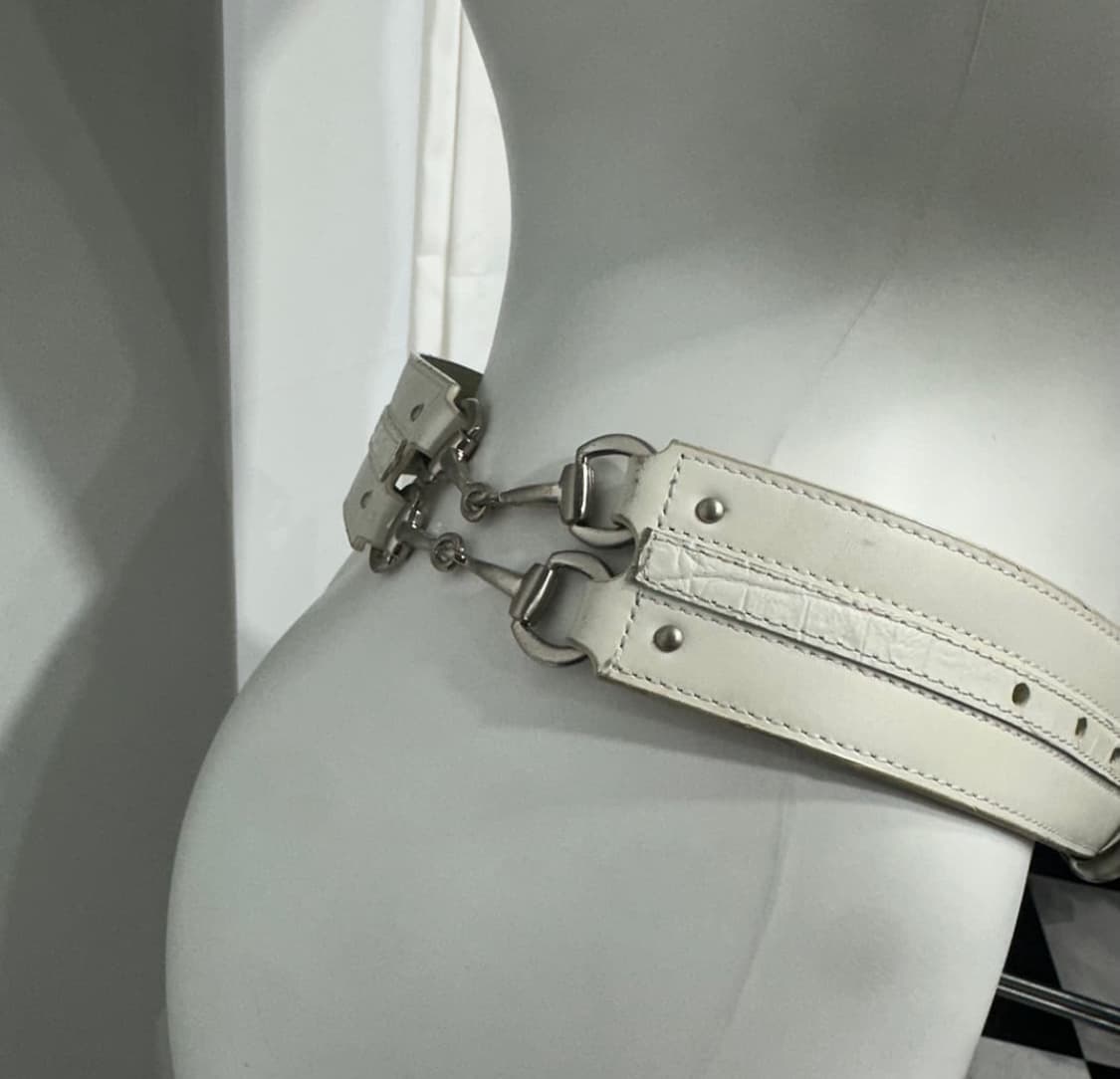 화이트 레더벨트 상품이미지3