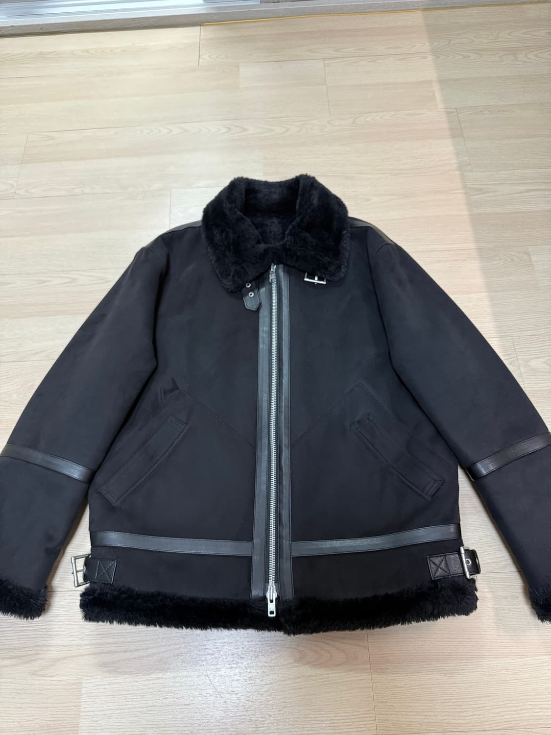 솔리드 스웨이드 무톤 자켓 (블랙) 상품이미지2