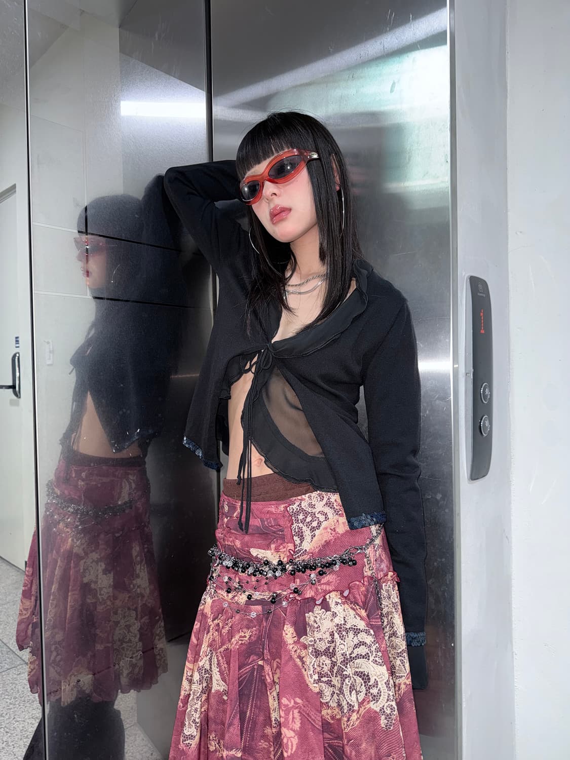 spangle trim cardigan 상품이미지1
