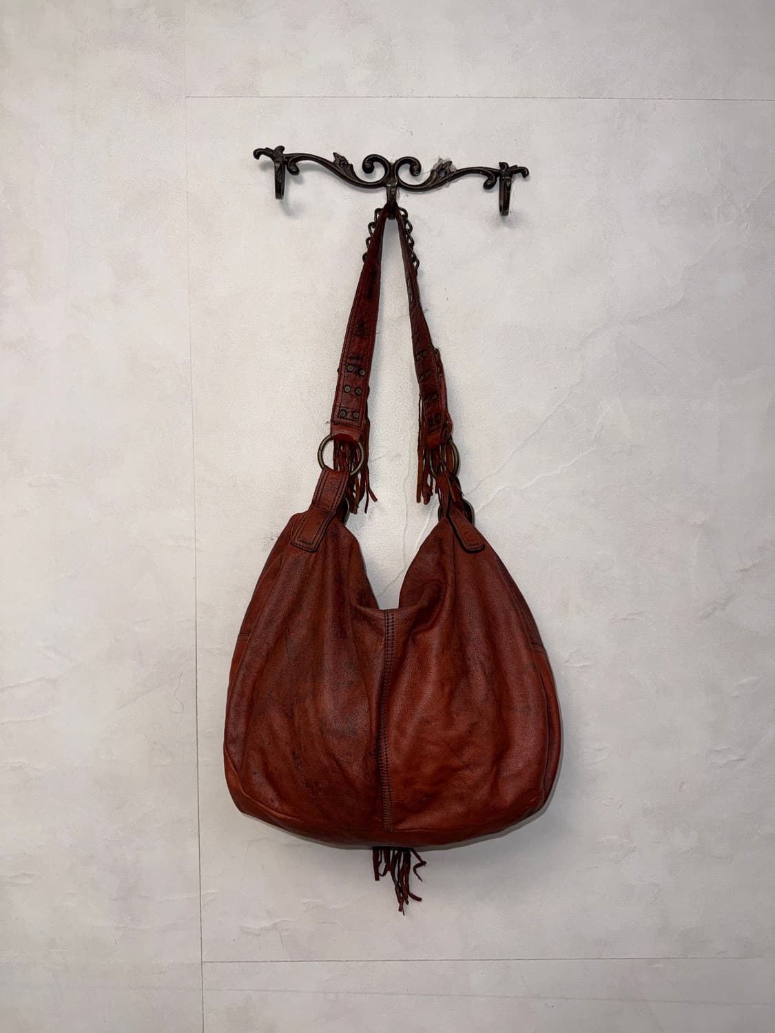 TANKUS brick brown cowhide buckled 숄더백 상품이미지5