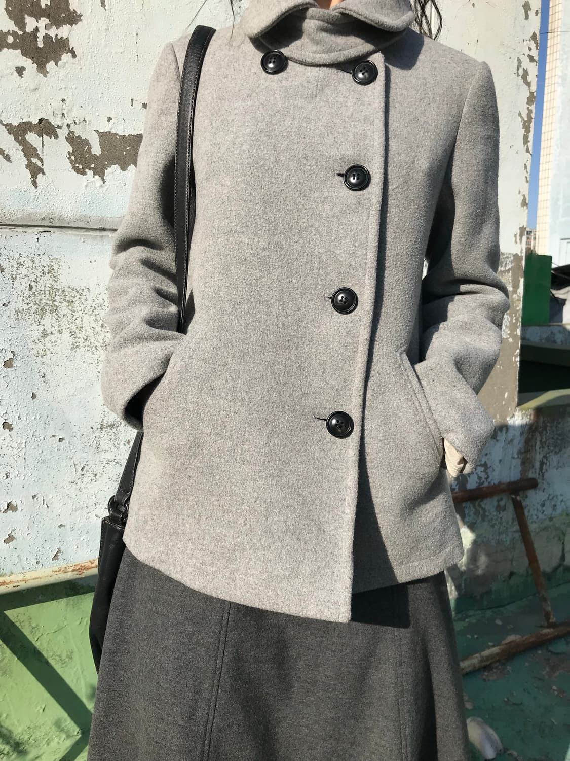 그레이 숏 코트 상품이미지4