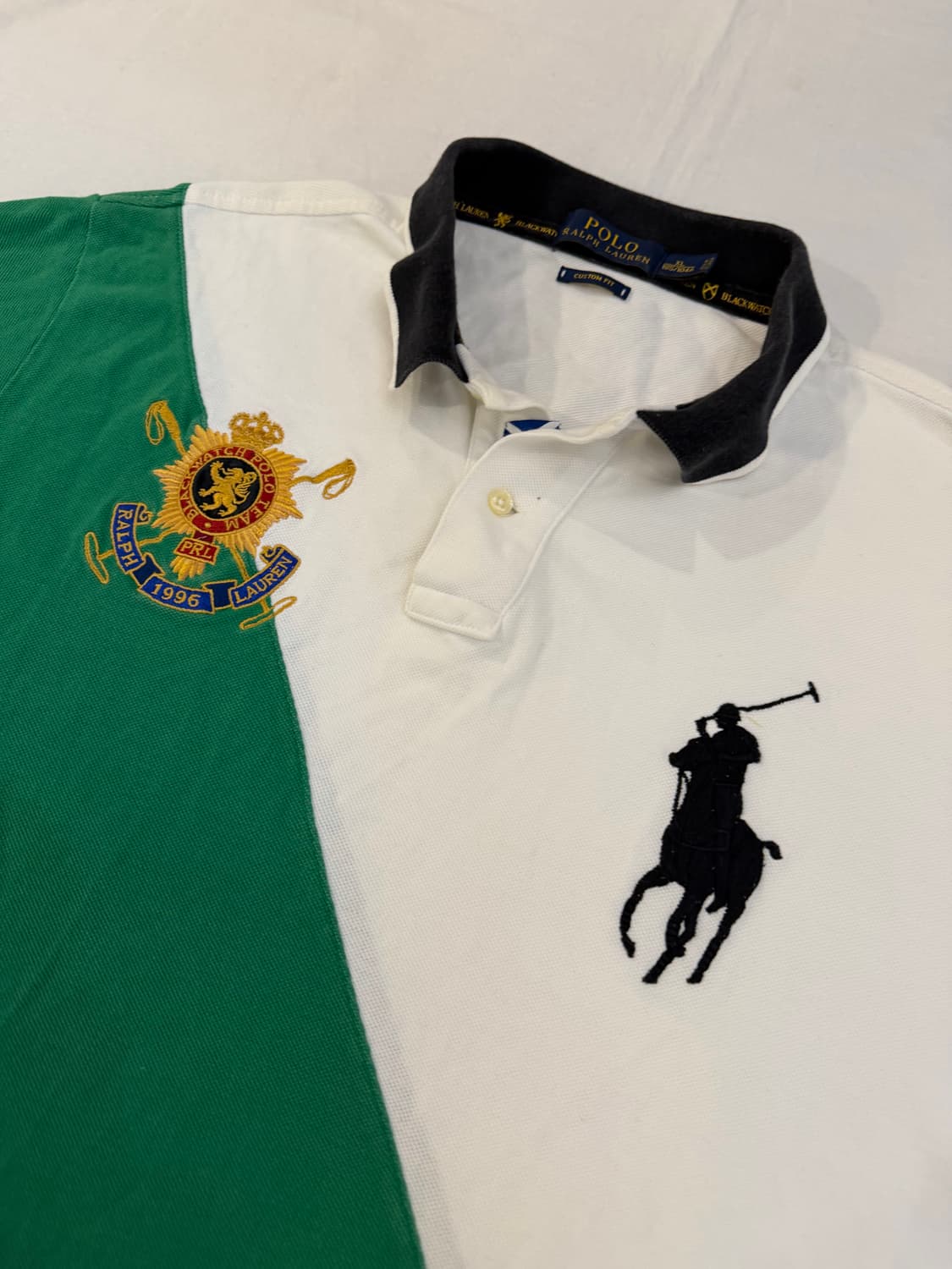 폴로 랄프로렌 빅포니 치프키프 블랙와치 카라티 화이트 상품이미지2