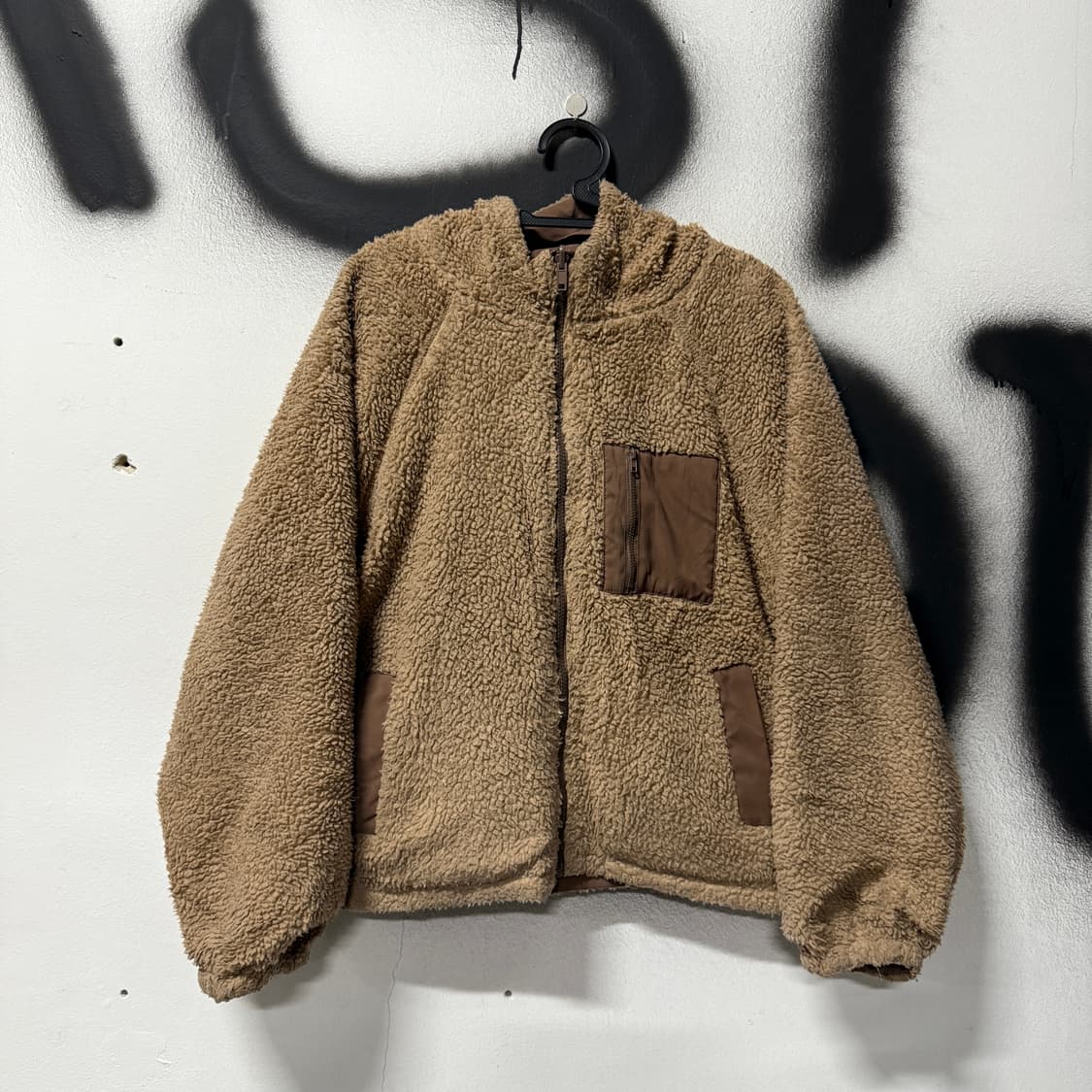 VTG 빈티지 초코 모카 브라운 리버시블 플리스 집업 후디 상품이미지3