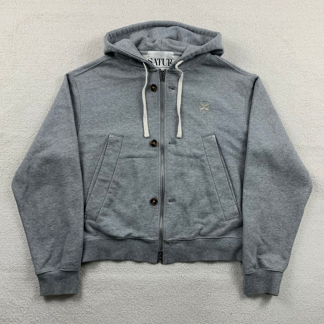 세터 테오 코튼 올데이 후드집업 멜란지 그레이 상품이미지1