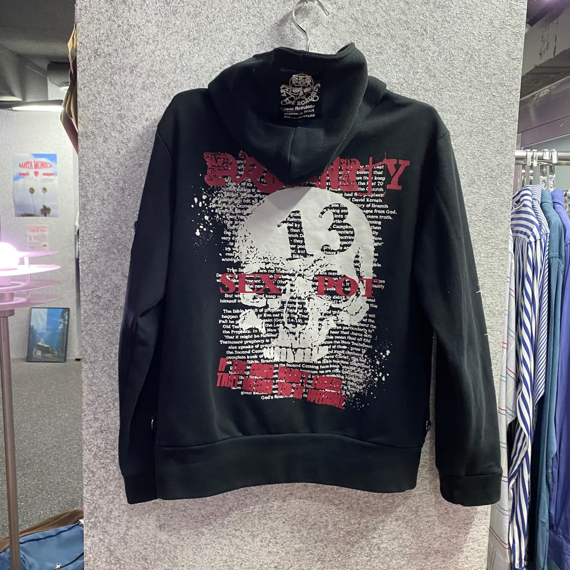 빈티지 스컬 펑크 디테일 체인 후드집업 B4648 상품이미지4