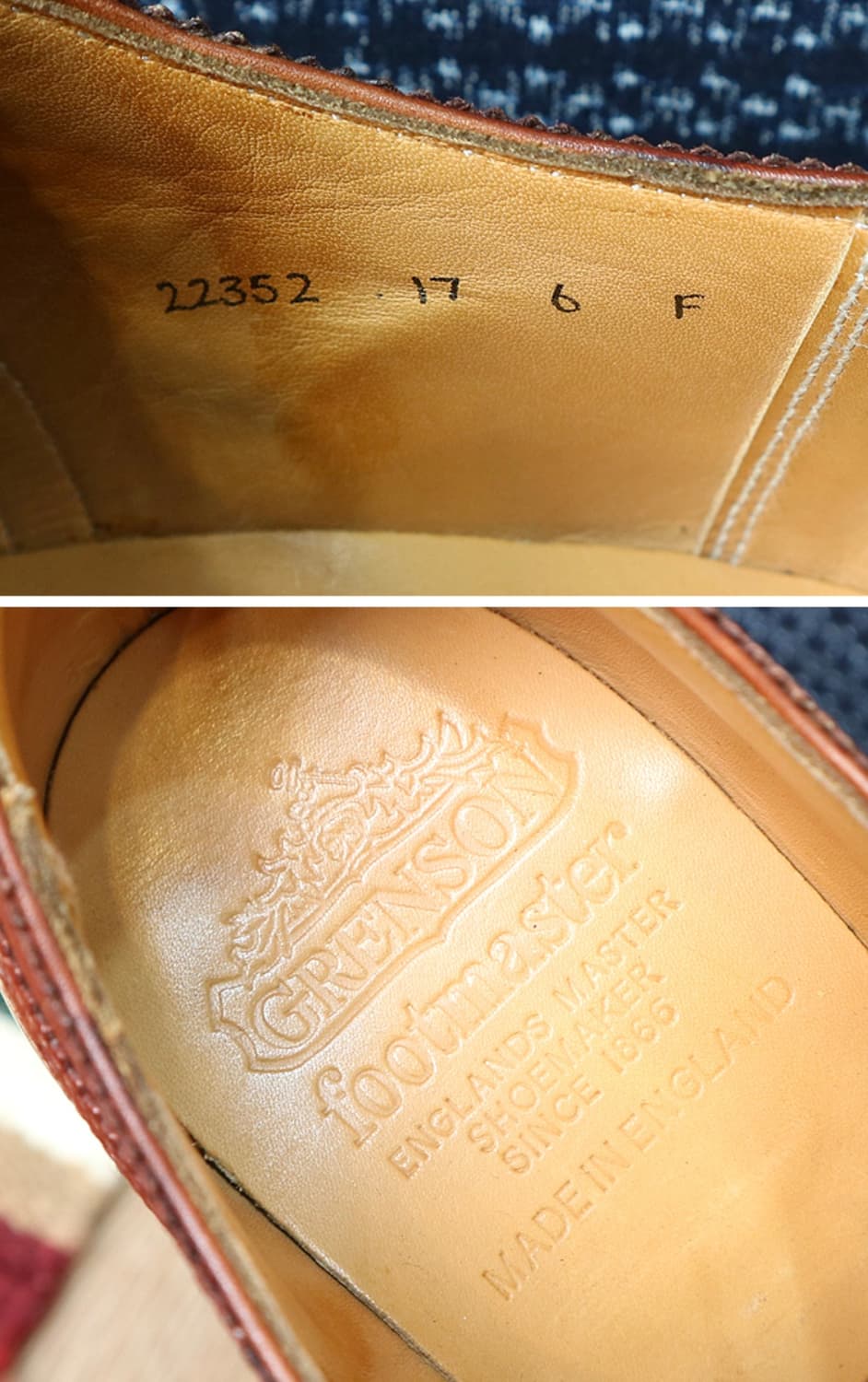 영국 메이드 grenson  그렌슨 가죽 윙팁  250F 상품이미지10