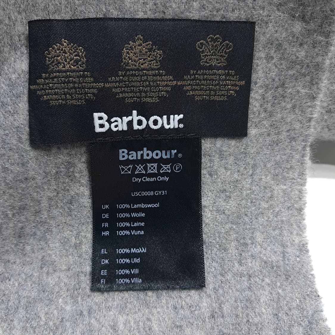 MX636 바버 램스울 자수 멜란지그레이 머플러 목도리 상품이미지5