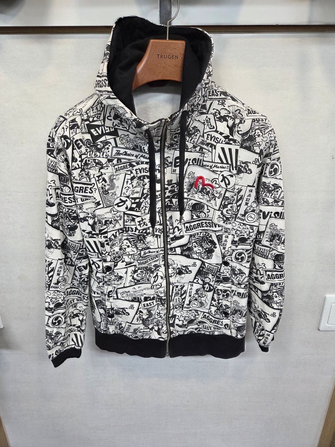 에비수 빈티지 그래피티 스웻 후드집업 m 상품이미지1