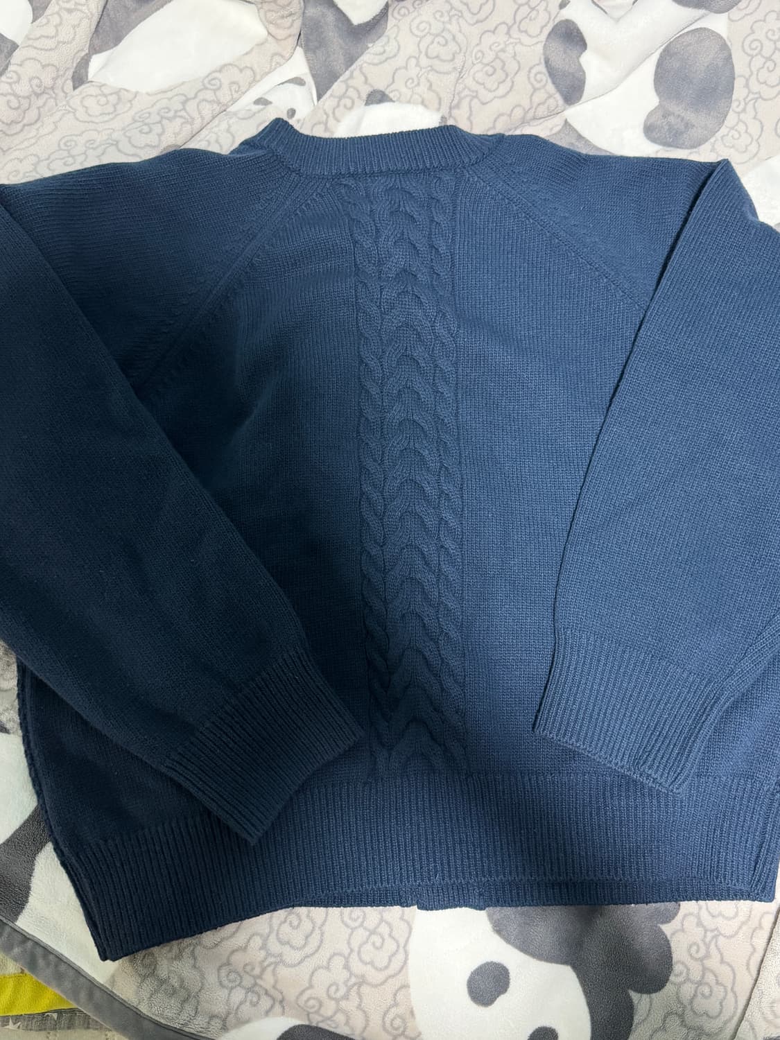 웨이비니스 더블 텍스쳐 라운드넥 가디건 오션 인디고 상품이미지3