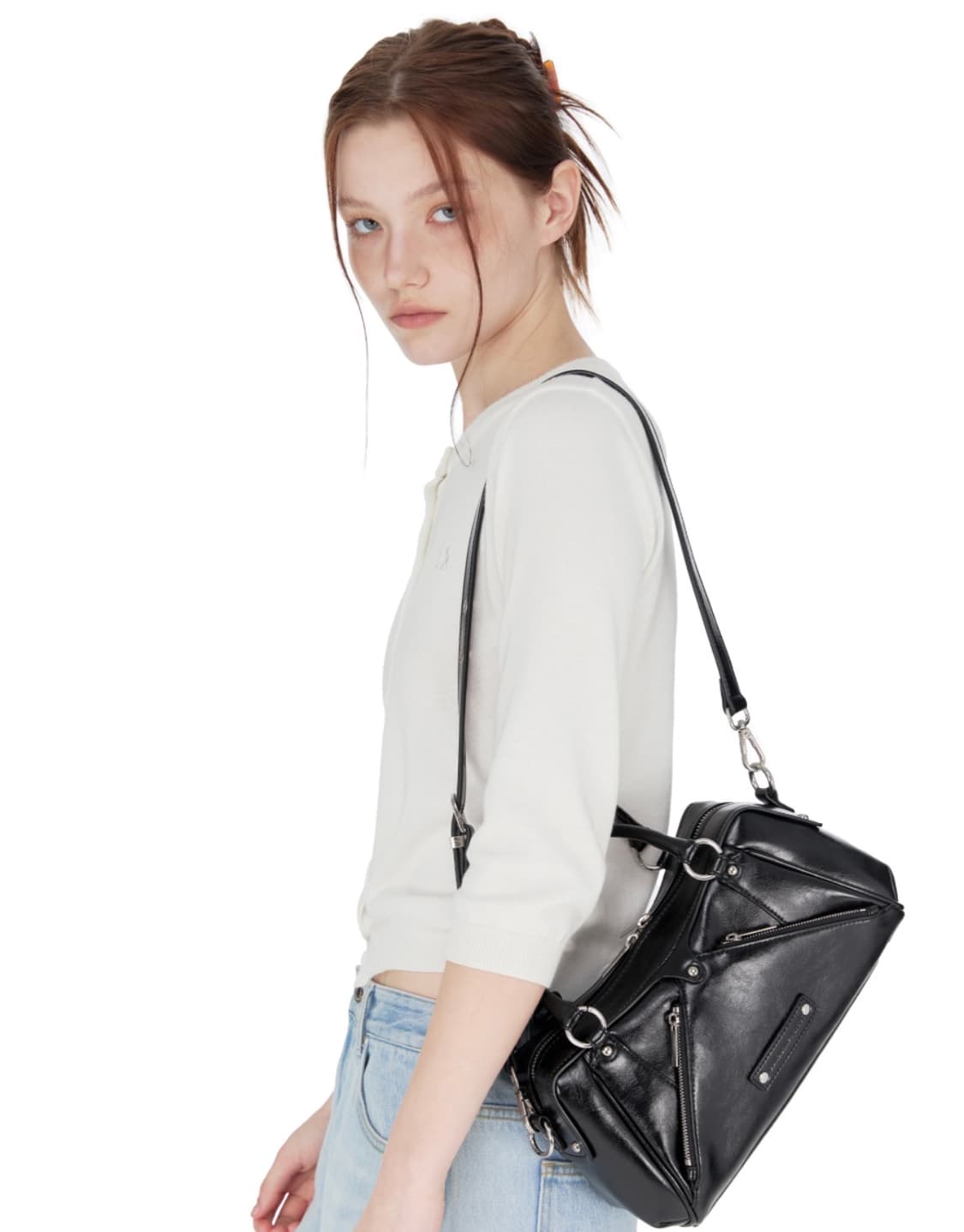 Faux Leather Mini M.O.S Bag 상품이미지2