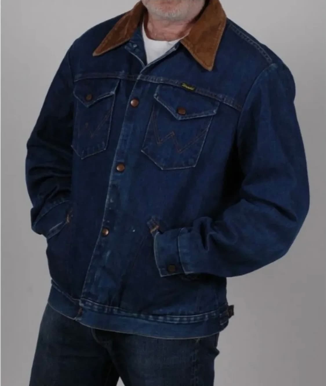 70's 랭글러 JL720NV 블랭킷 라인드 데님 워크 자켓 L 상품이미지6
