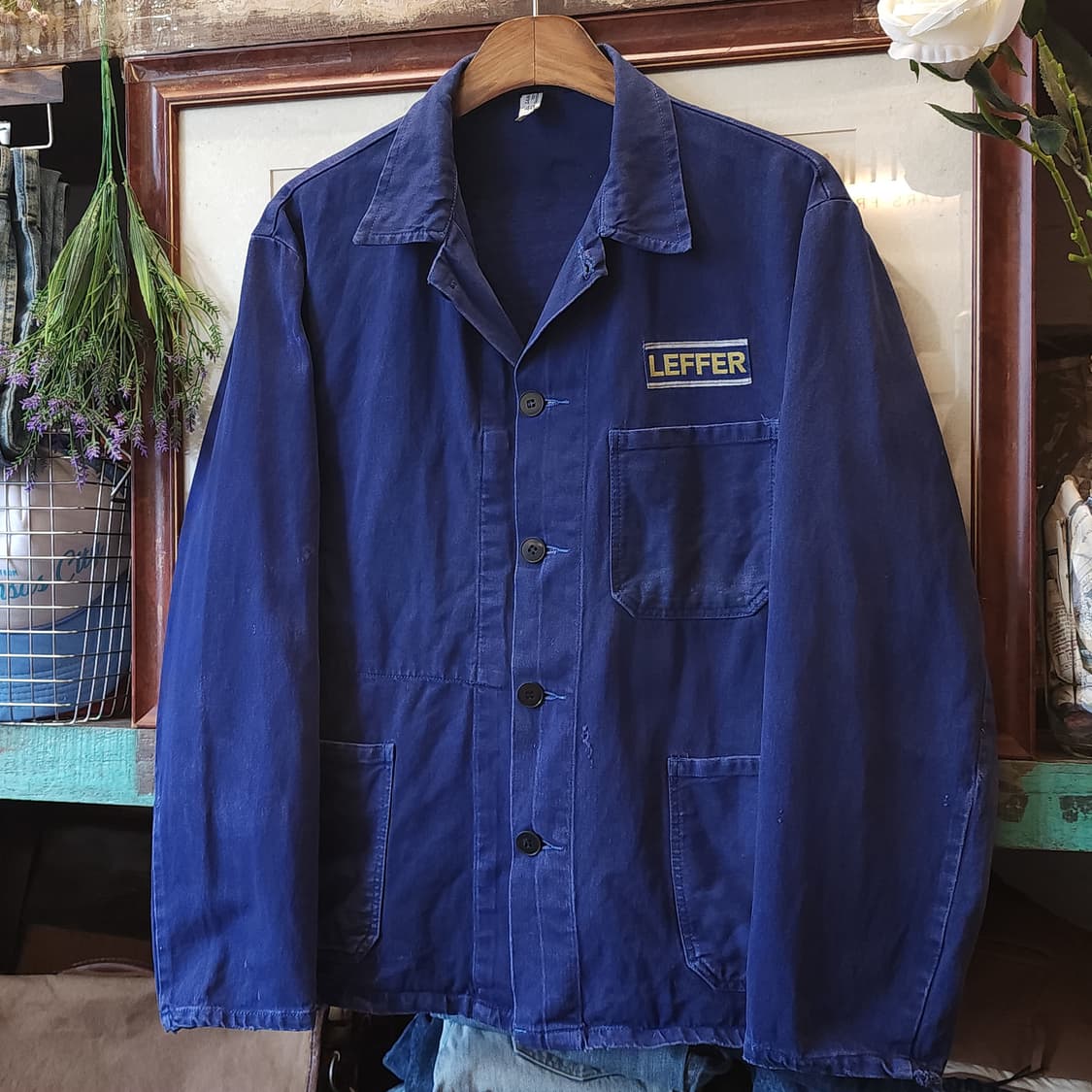 70s 프렌치 워크자켓 프렌치자켓 페이딩 블루 46 상품이미지1