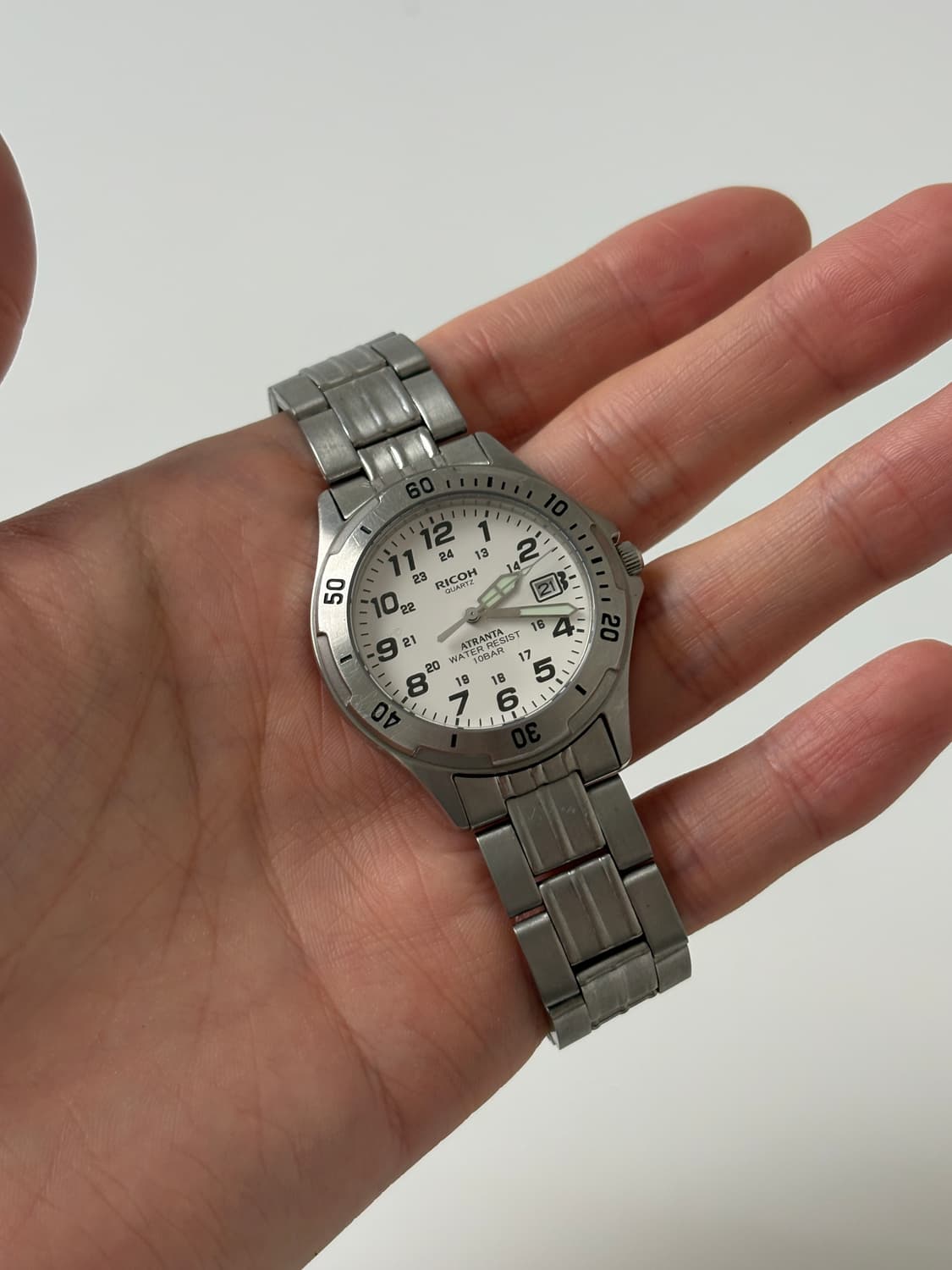 1990s Atranta Arabic Index Silver Quartz 상품이미지2