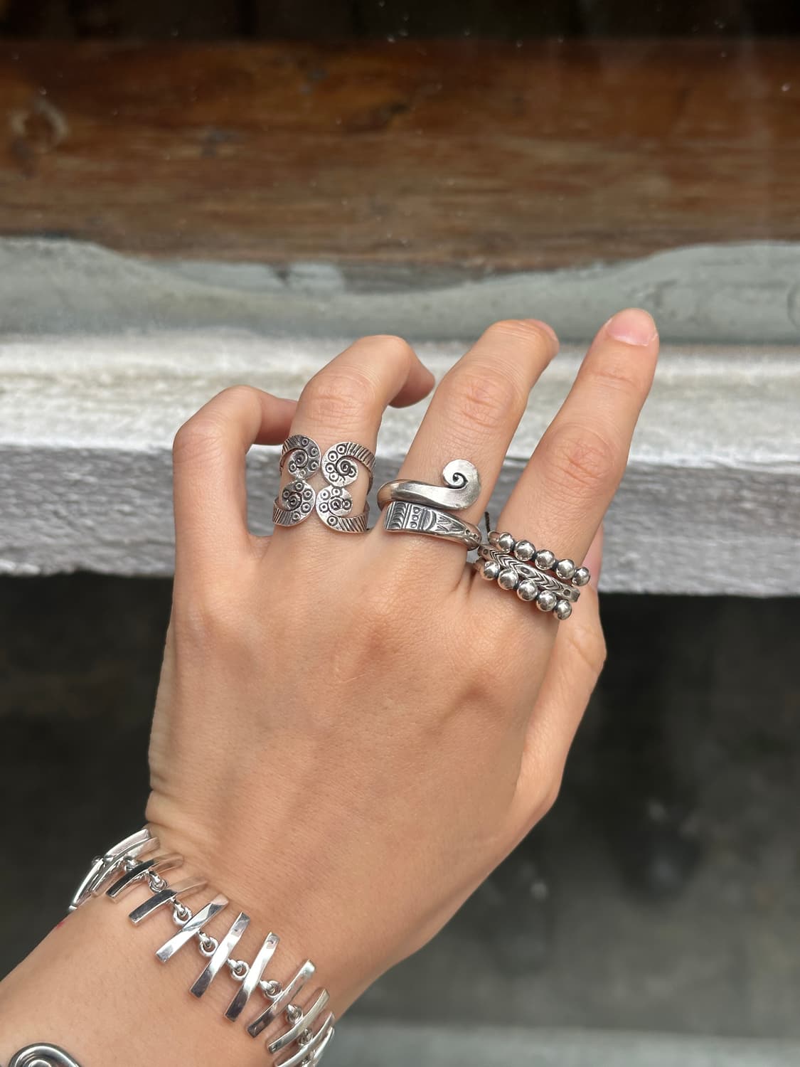 Tribal Spiral Curl Wrap Karen Silver Rin 상품이미지2