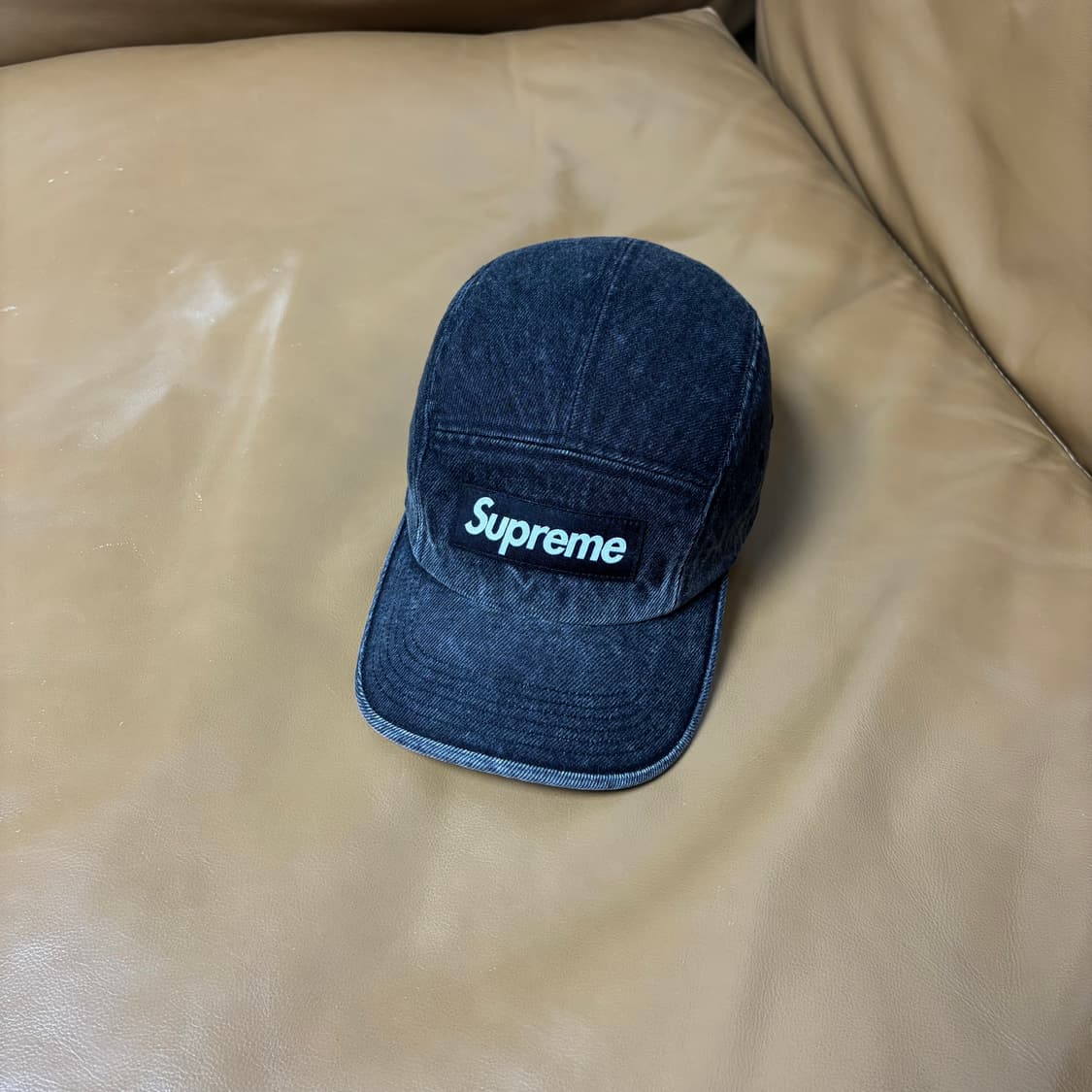 슈프림 캠프캡 모자 박스로고 23ss 데님 블랙 상품이미지1