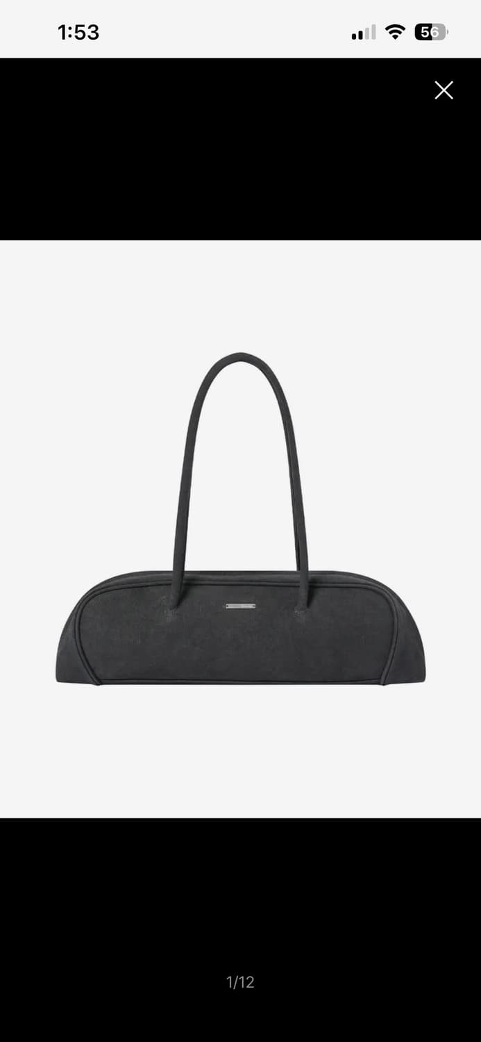 [레이 PICK]Twill baguette bag CHARCOAL 상품이미지1