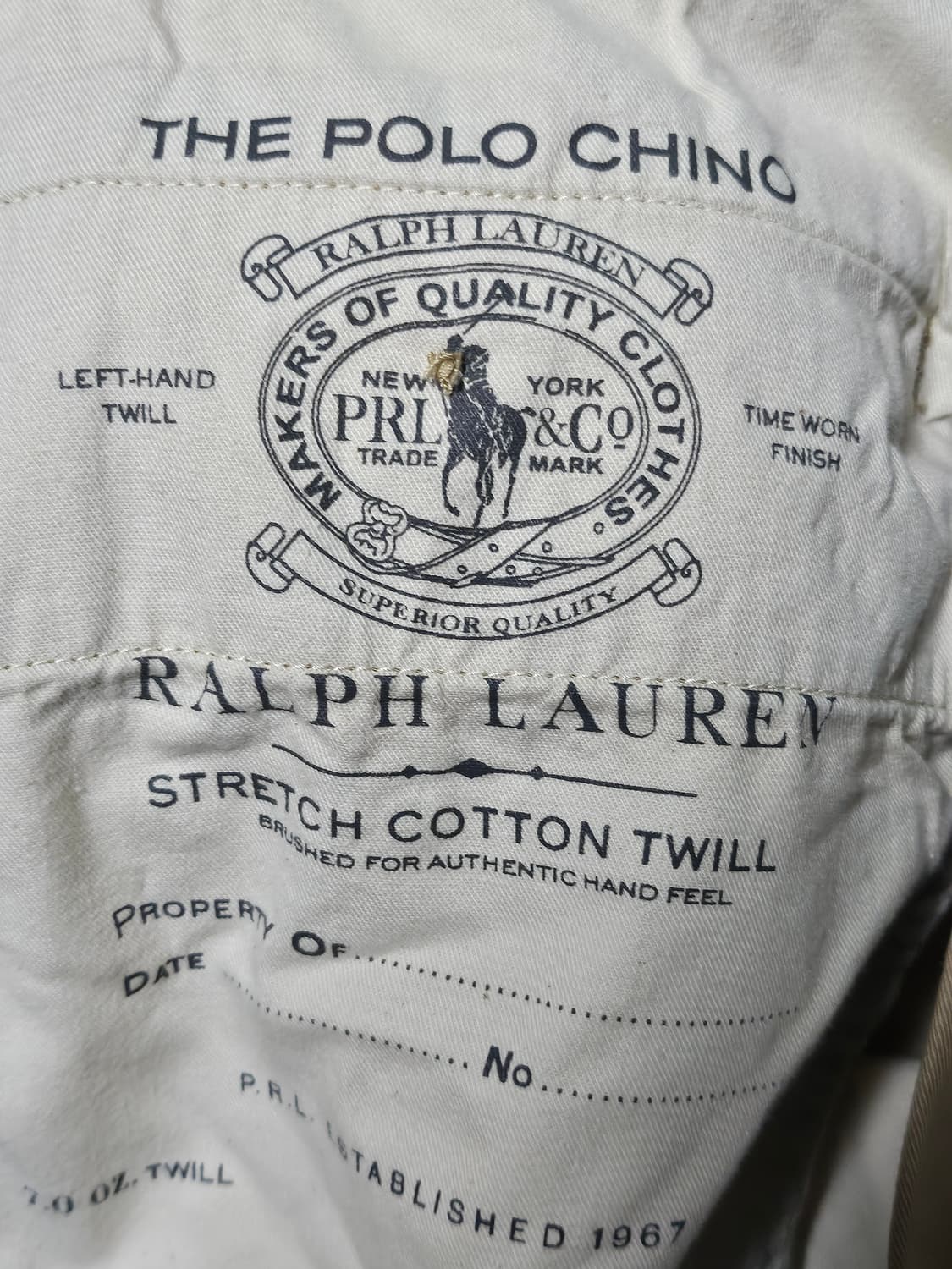 폴로랄프로렌 베어로고 스트레이트 치노 팬츠 38 상품이미지3