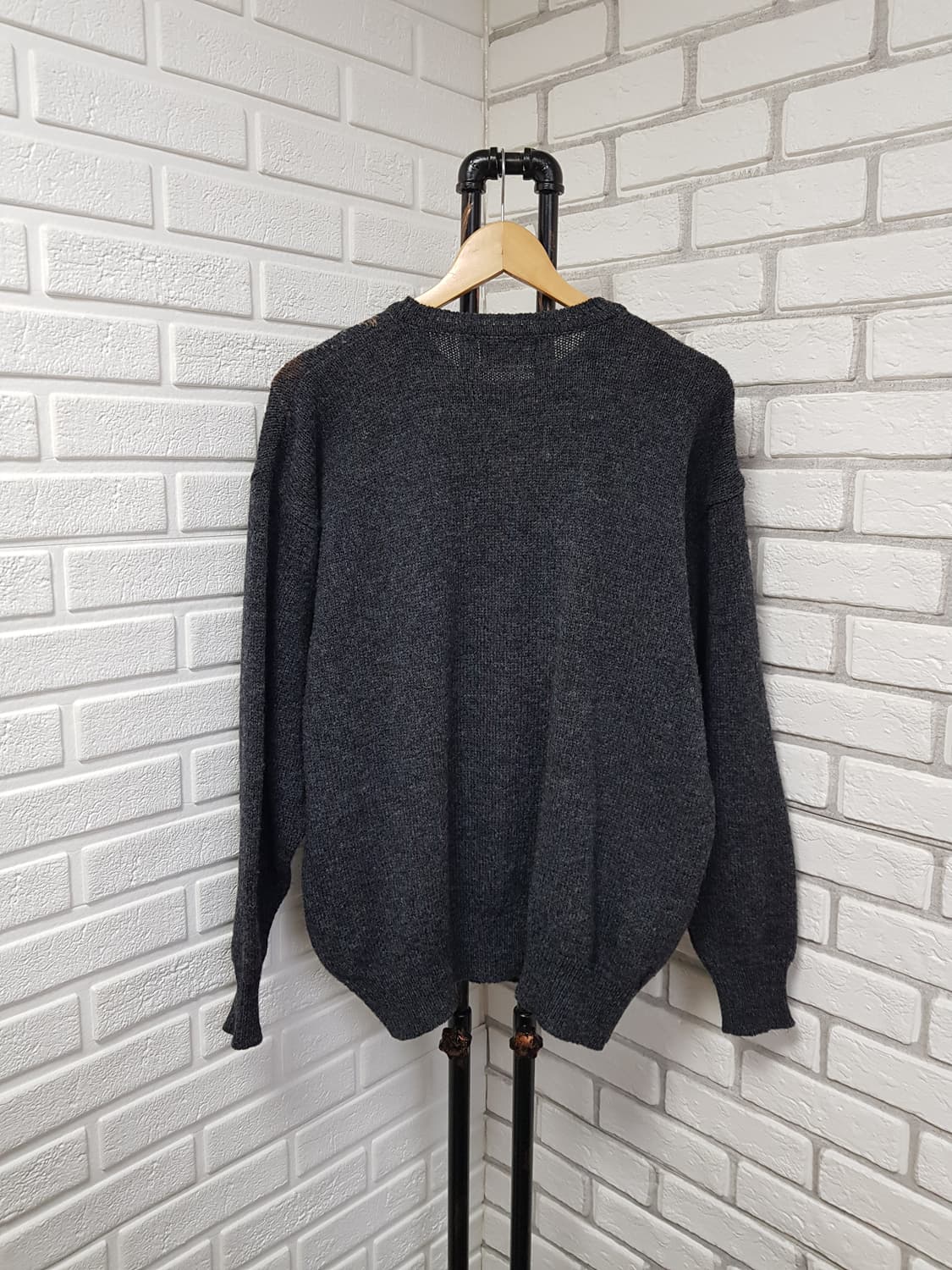 [L/정품] 버버리 아가일 패턴 울 니트 차콜 상품이미지5