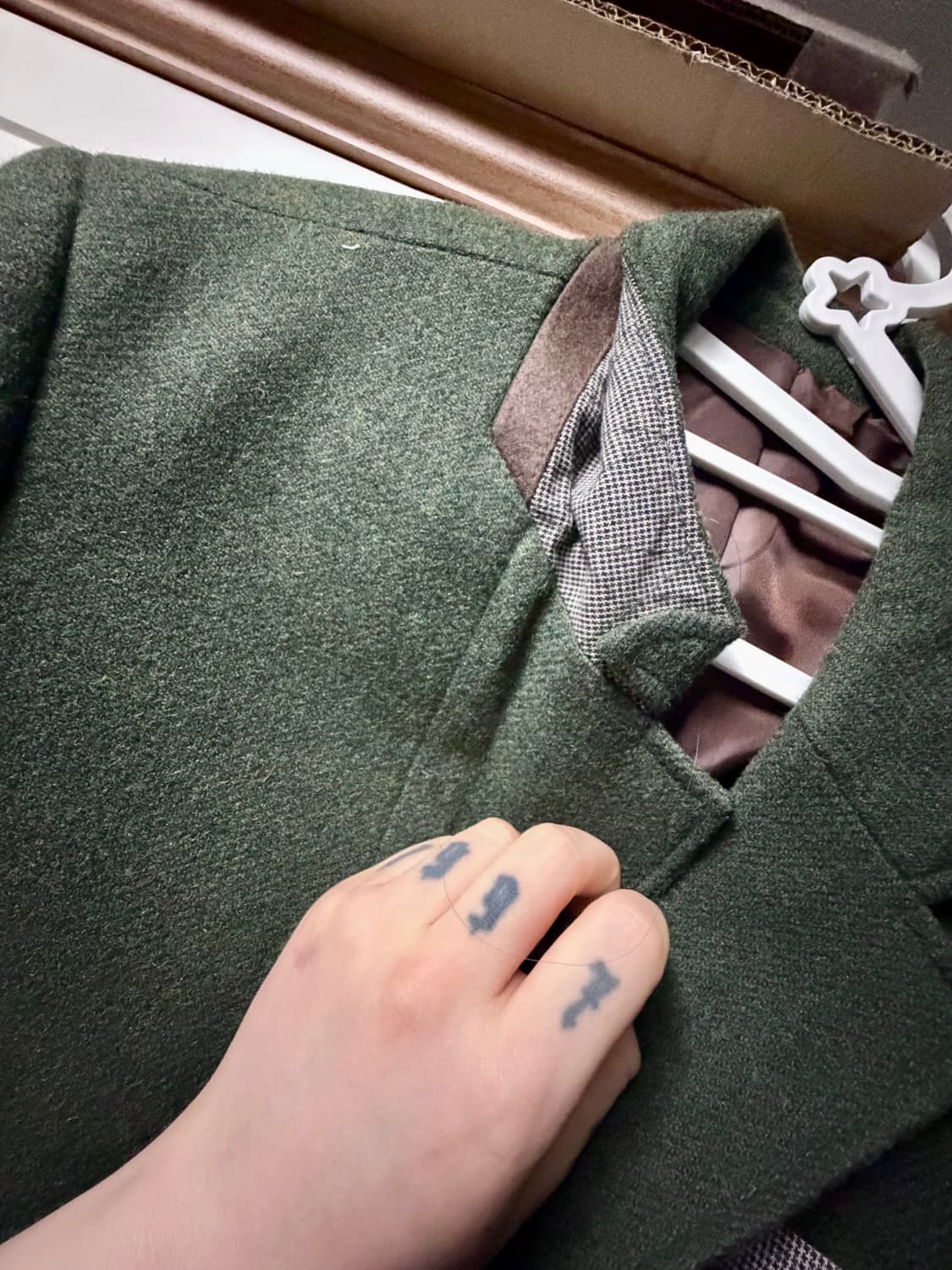 딥 올리브 그린 모직 양모 자켓 상품이미지6