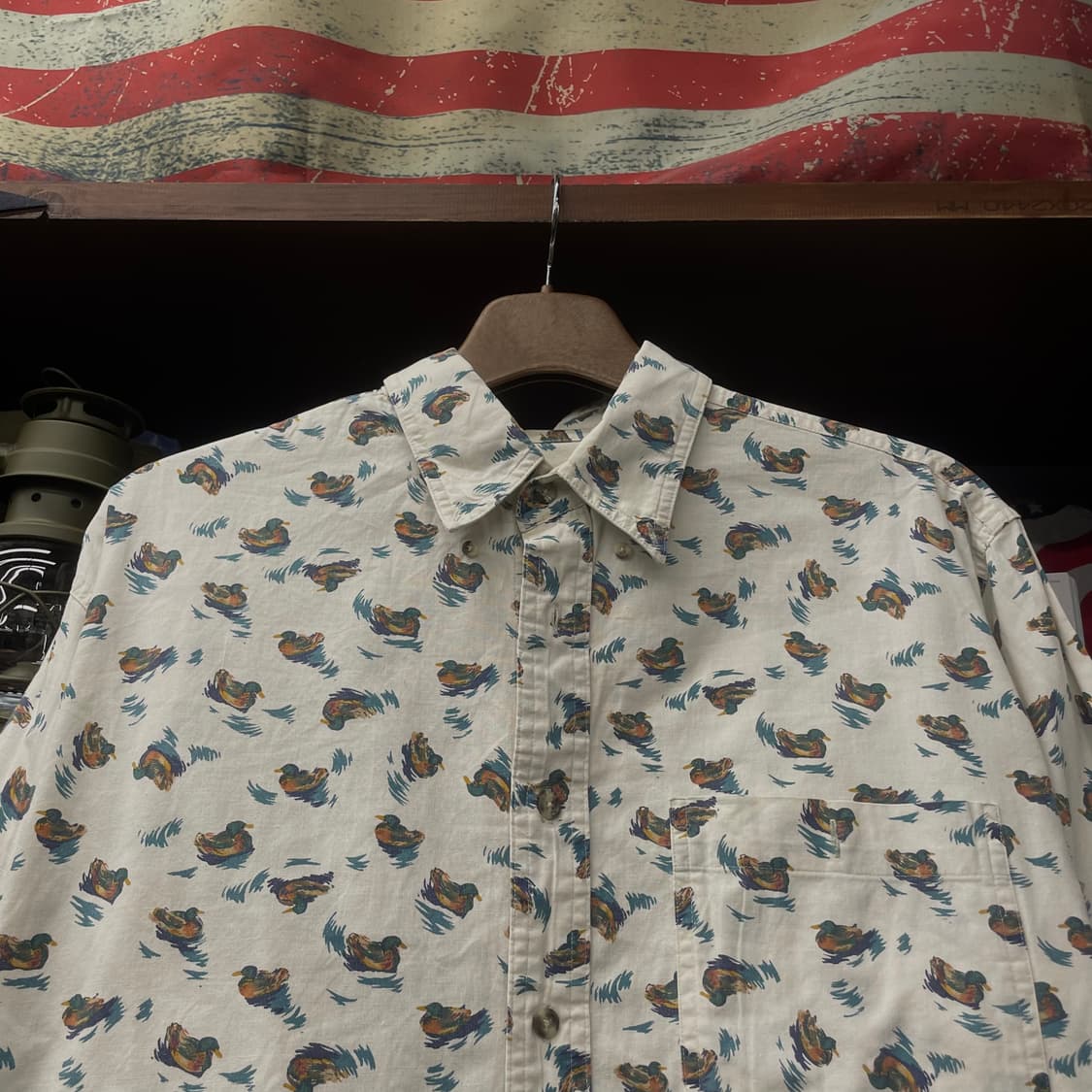 90s 랭글러 러기드 웨어 청둥오리 애니멀 패턴 포켓 셔츠 N297 상품이미지3