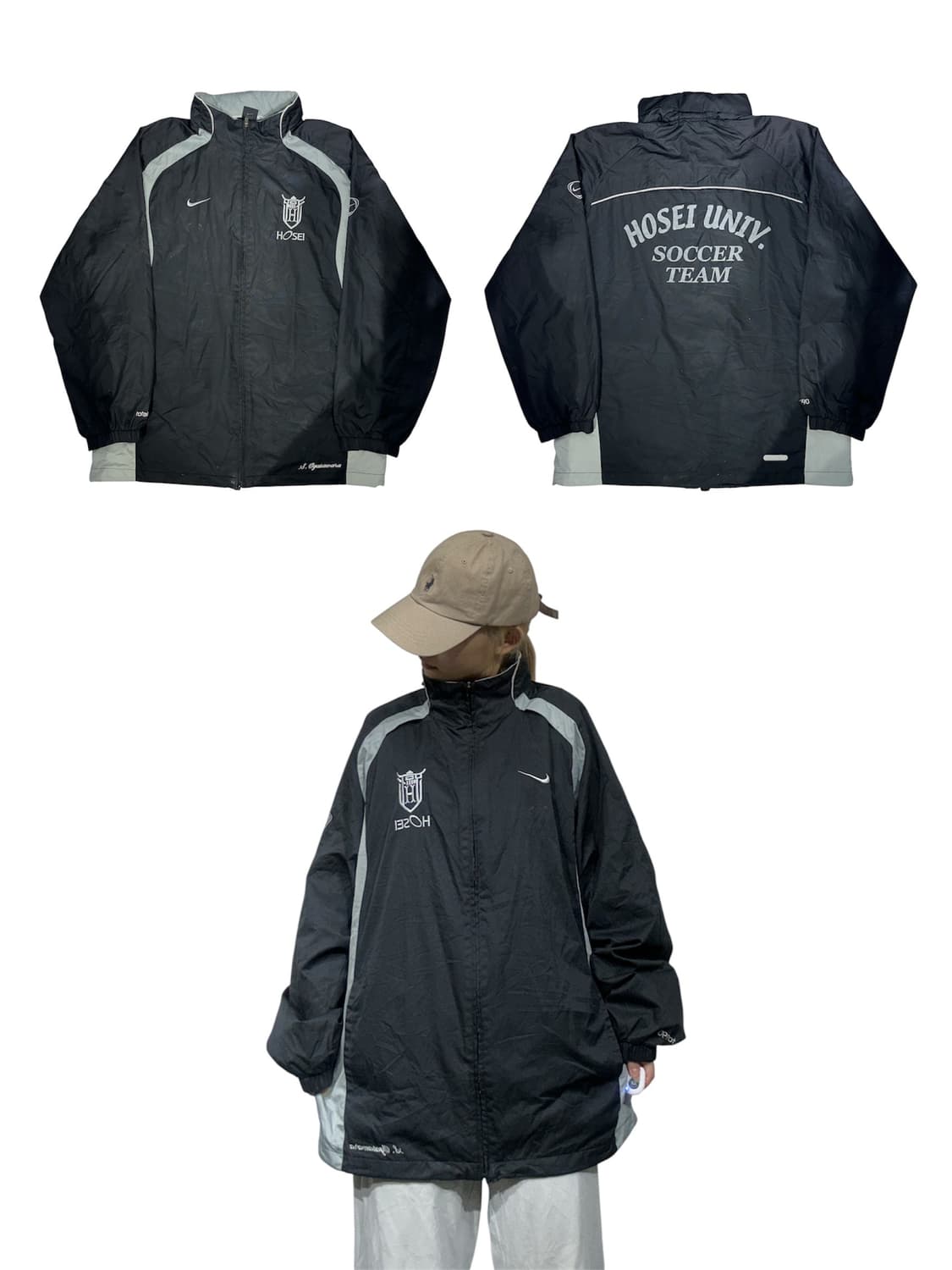 00s 나이키 블랙 바람막이 오버핏 자켓 XL 상품이미지1
