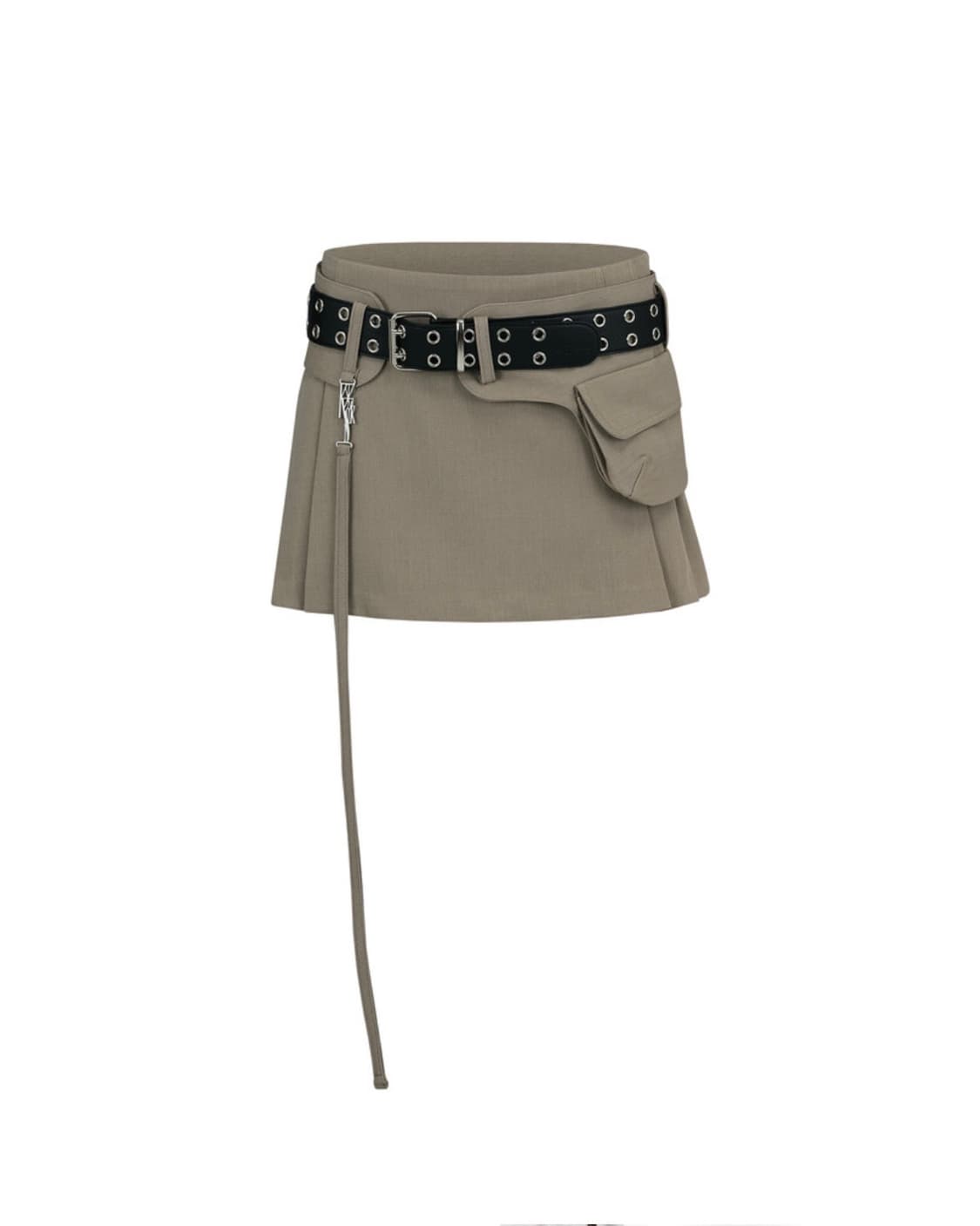 KASHIKO Pleats Pocket Belt Mini Skirt  상품이미지1