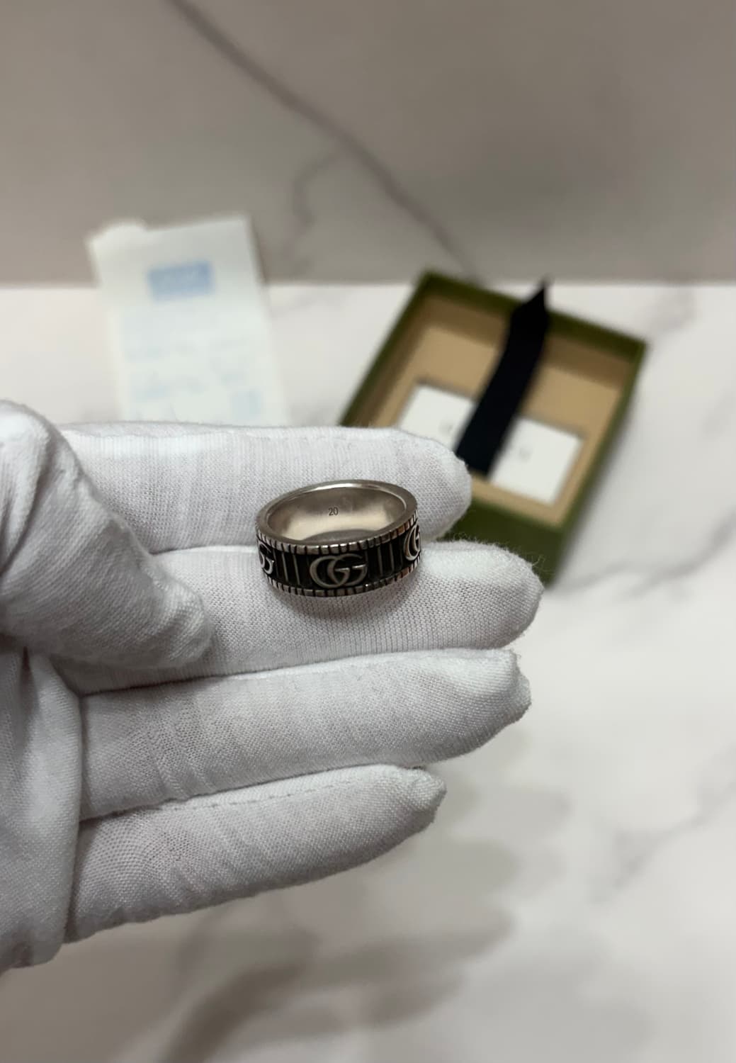 [정품] 구찌 더블 G 링 실버 상품이미지5