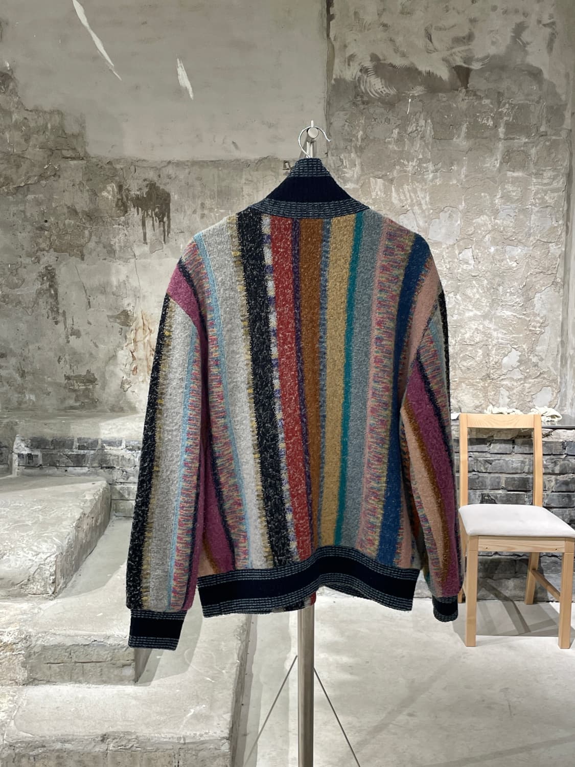 카페르도니 믹스 스트라이프 배색 폴라넥 집업 자켓 상품이미지6