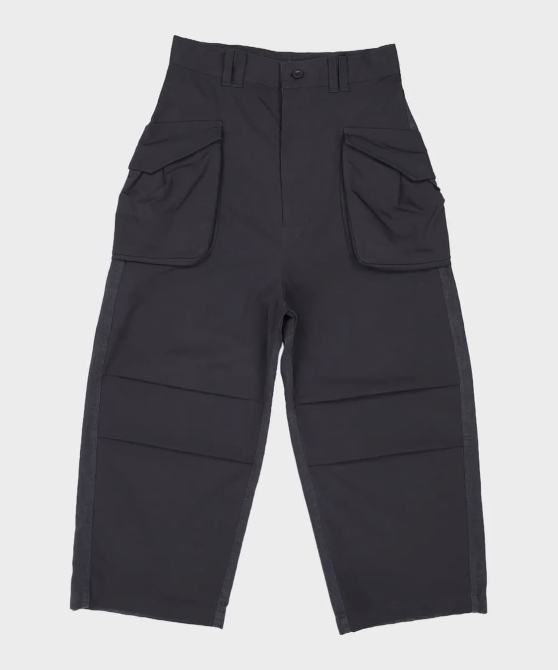 [S] 준야 와타나베 나일론 코튼 와이드 팬츠 블랙 상품이미지1