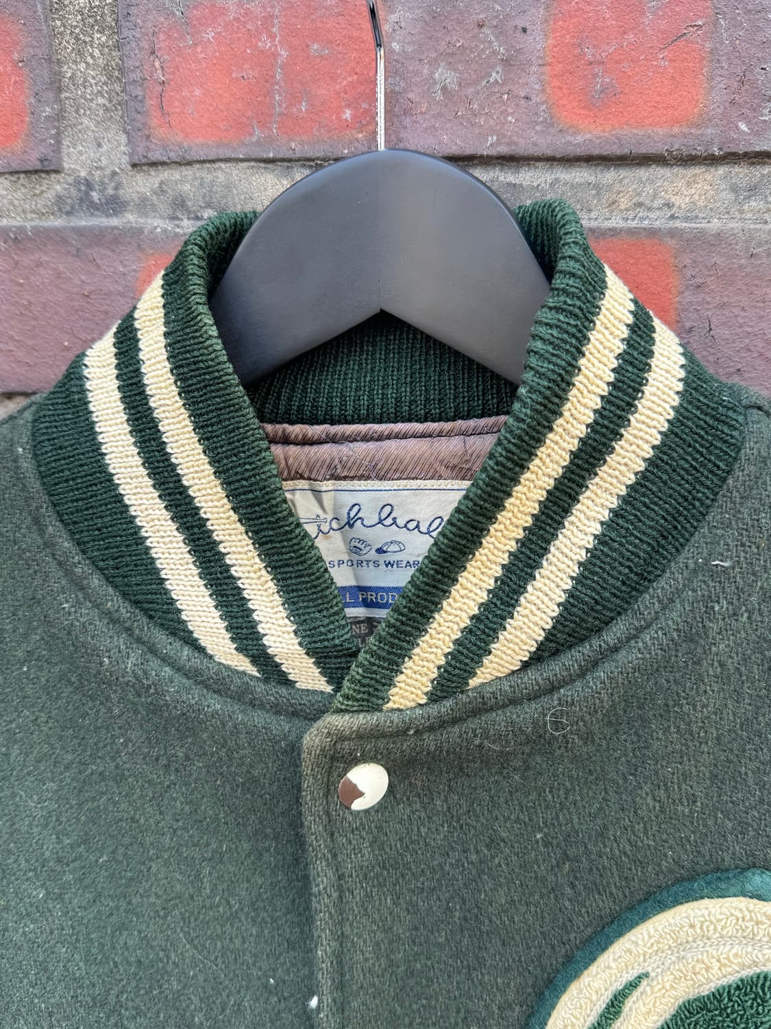 80s 캐치볼 소가죽 울 바시티자켓  상품이미지7