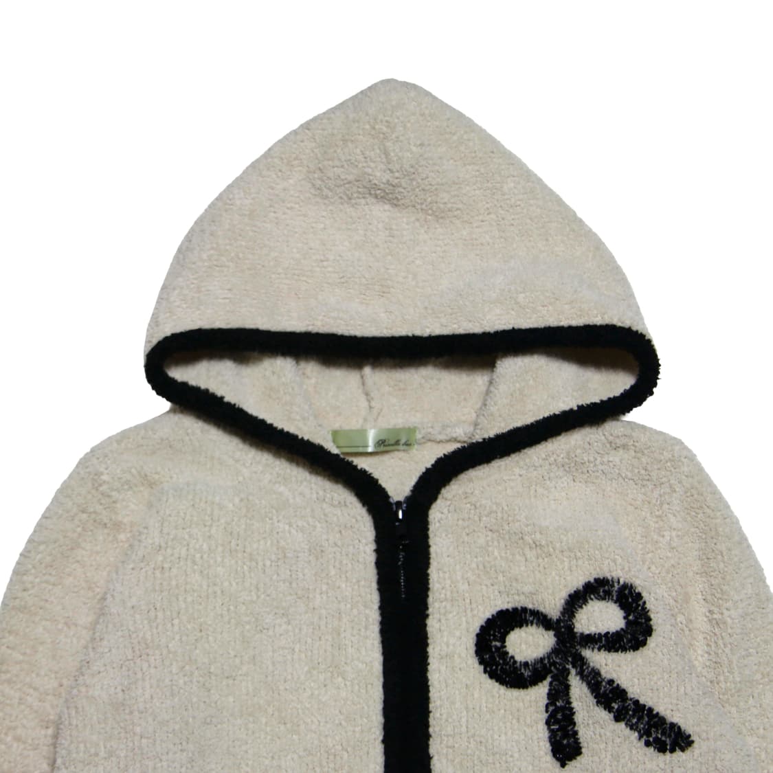 Ribbon Fleece Hood zip-up 상품이미지3
