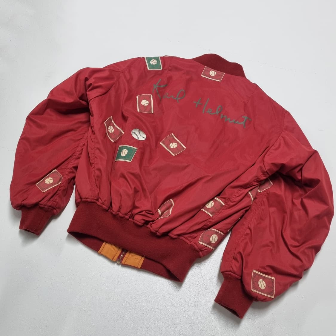 90'S KARL HELMUT 패치워크 봄버자켓 - L 상품이미지1