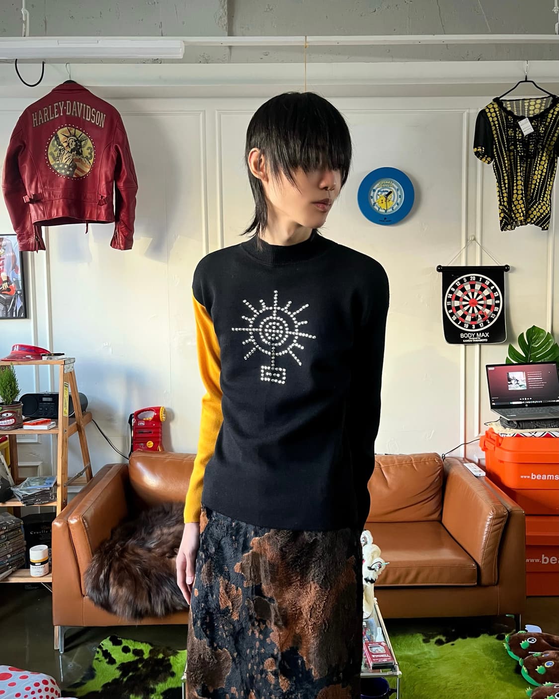 1980-90s KANSAI O2 Studs Eye Wool Knit 상품이미지2