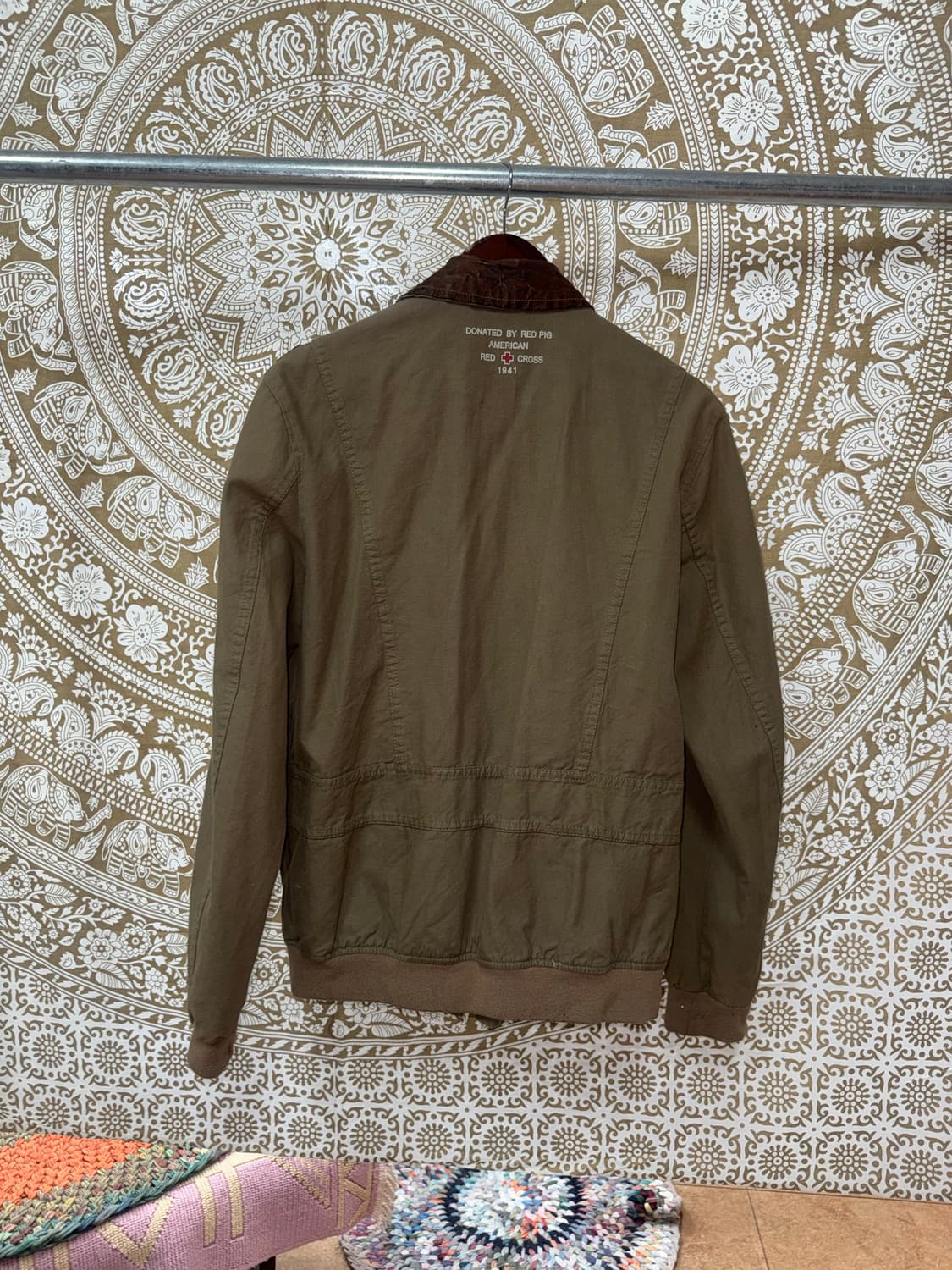 Red-pig 빈티지 프린팅 워크자켓 상품이미지5